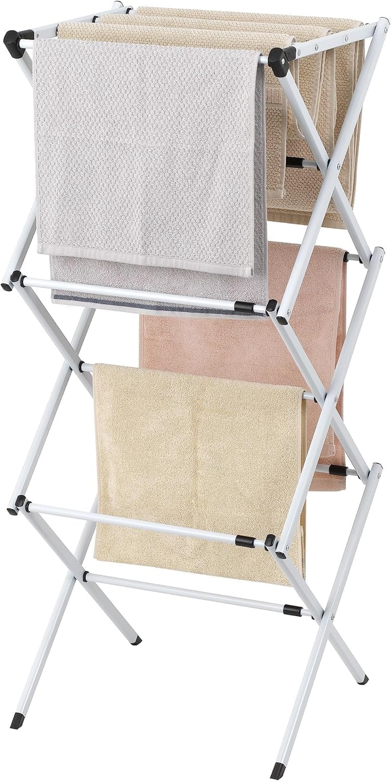 Yunking Pre-Assembled Clothes Drying Rack, 41.3" X 29.5" X 15" Drying Rack Clothing, Expandable Laundry, Towel Rack for Indoor and Outdoor Use, White image number 4