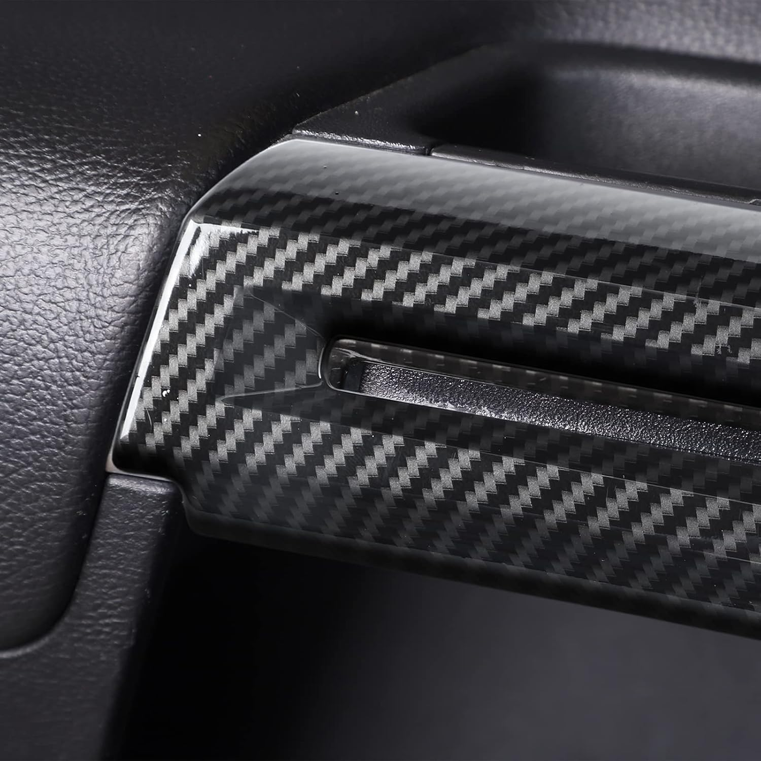 2PCS Carbon Fiber Inner Door Handle Trim Cover Interior Decoration Accessories Fit for Ford Mustang 2015-2024 image number 3