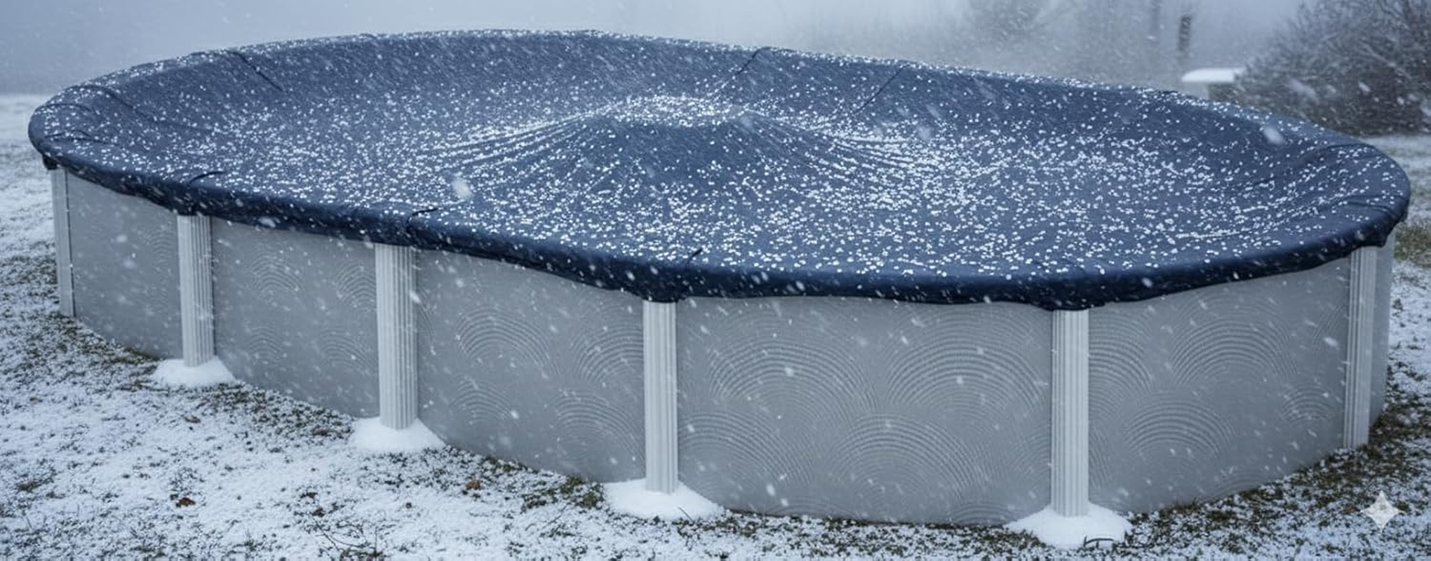 Premium Winter Pool Cover for above Ground Oval Pool, 12' X 18' Ft., Aboveground Pools Winter Cover, Heavy Duty, Includes Winch and Cable, UV Protection image number 5