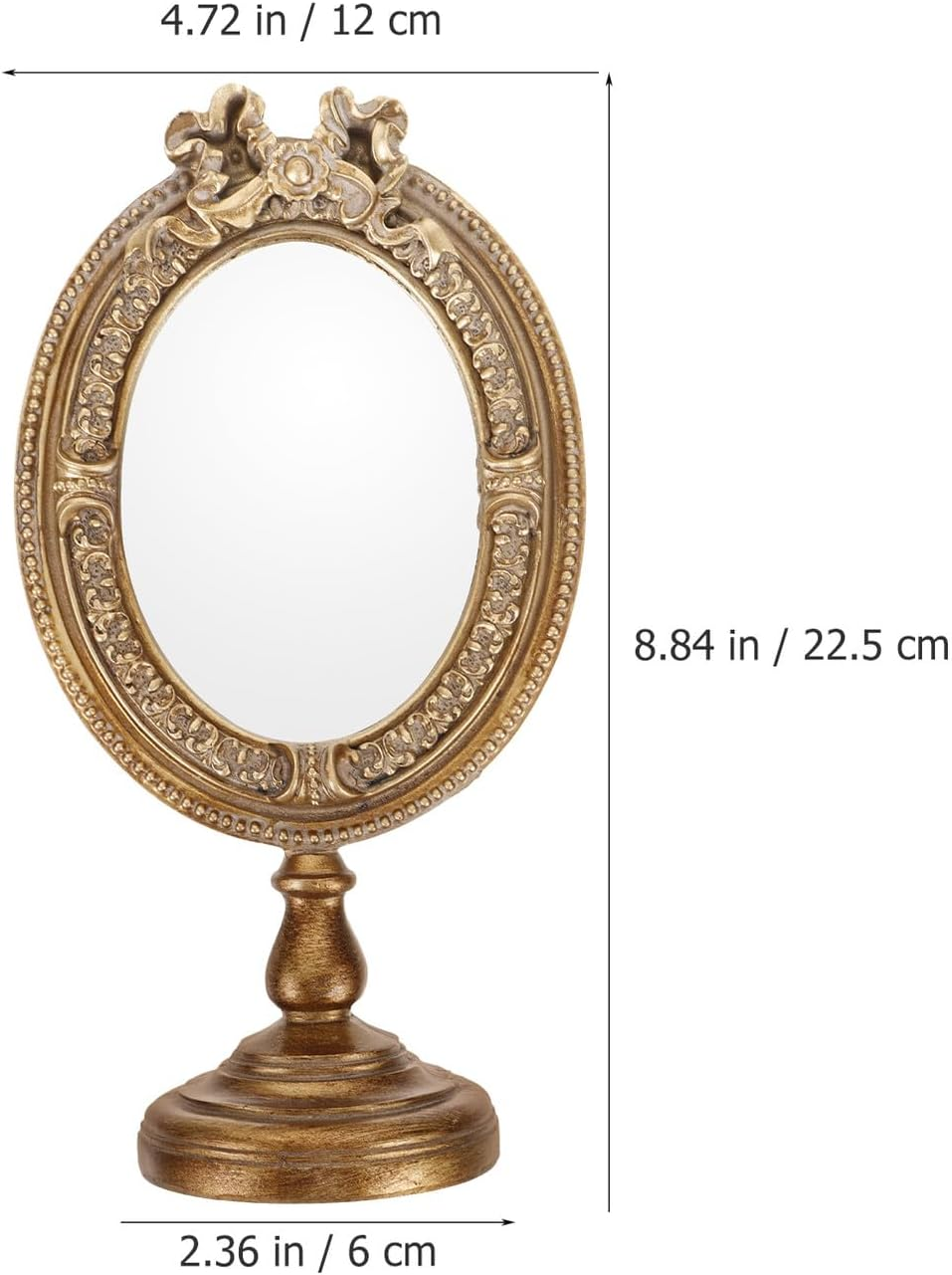 CLISPEED European Style Aesthetic Desktop Vanity Mirror for Bedroom Compact Lightweight Table Mirror for Makeup and Dressing Decorative Handheld Design image number 2