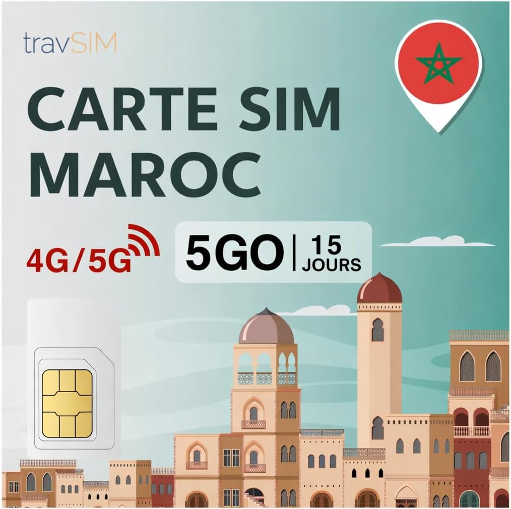 Travsim Morocco SIM Card | 15 Days - 5GB Data SIM | 5G/4G High Speed Data | Unlimited Internet Access for Google, Facebook, Whatsapp, Instagram and More image number 4