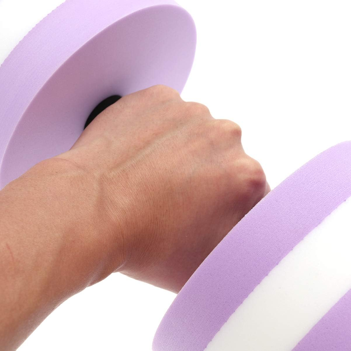 Didiseaon 2Pcs Sports Aquatic Exercise Dumbbells Eva Aqua Fitness Barbells with Exercise Hand Bars Set for Women Men Adult (Purple) image number 6