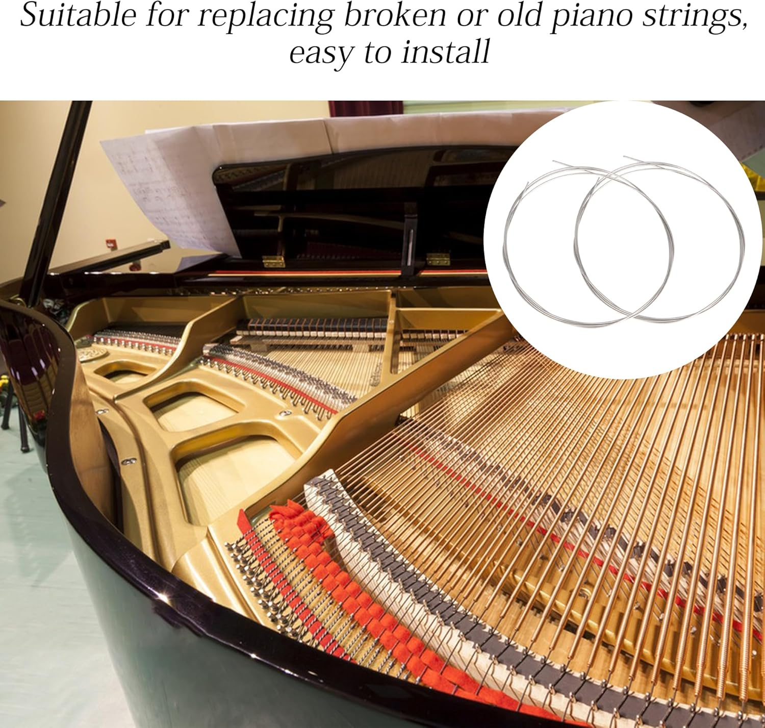 BQLZR 2X Piano Accessories Steel Wire 1M Piano Strings 13# Silver Replacement Strings