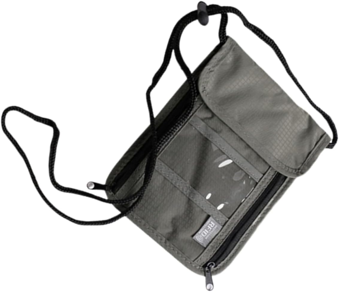 BRIGHTFUFU Travel Wallet Neck Hanging Bag Waterproof Passport Holder Spacious Compartments for Cards and Phone image number 3