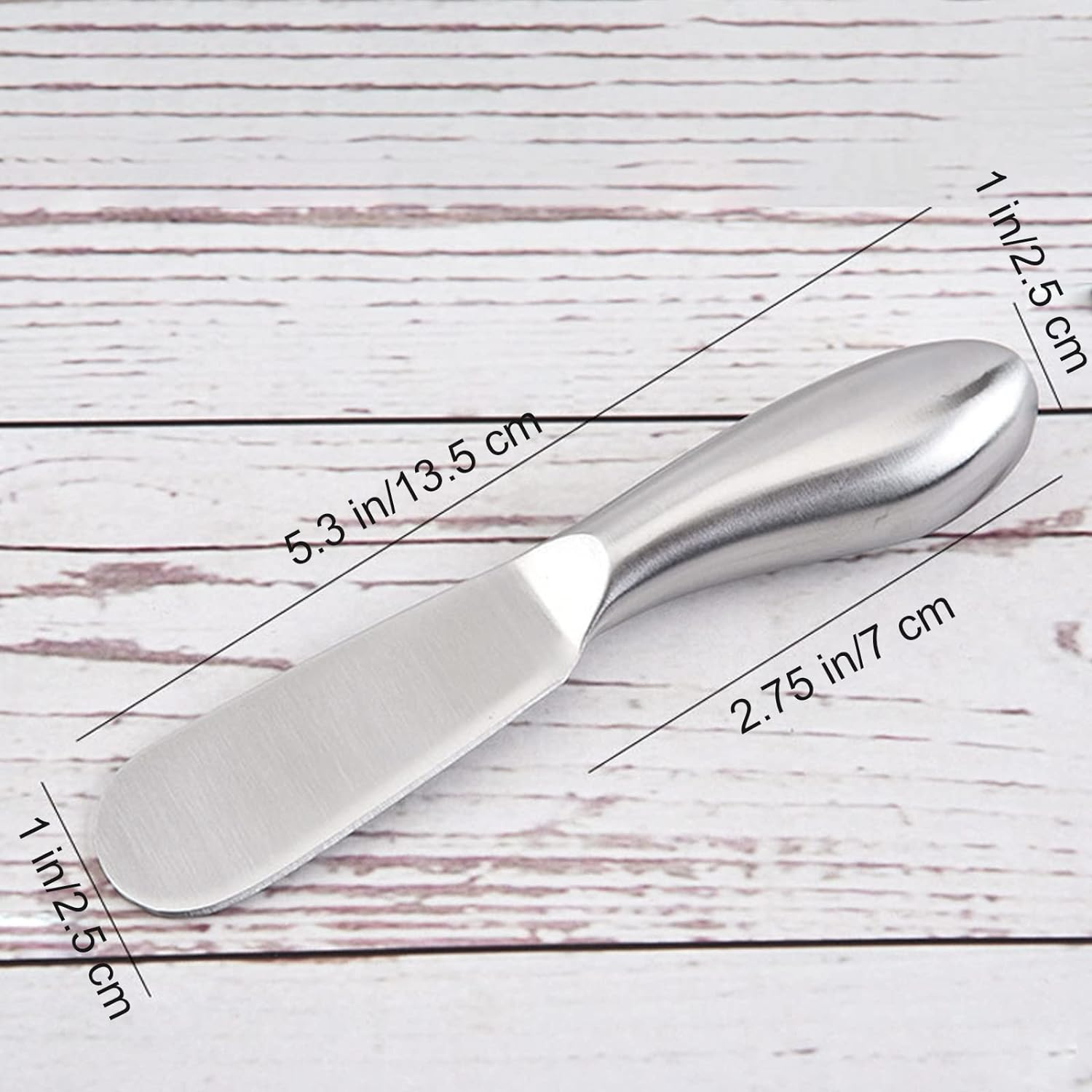 VANRA Spreader Knife Set 4-Piece Butter Knife Stainless Steel Cheese Knife Set Small Bread Cream Knives 5.3-Inch