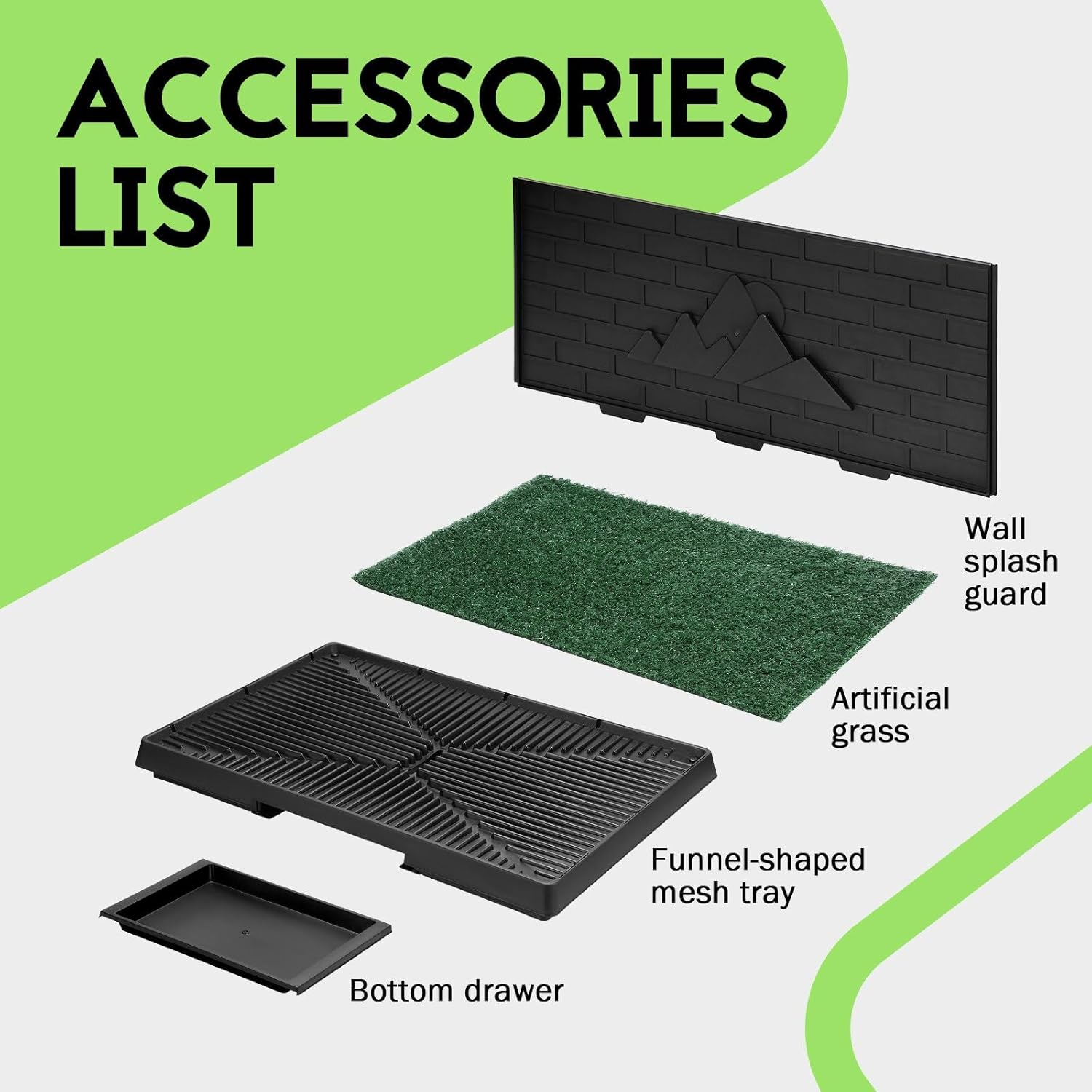 Pet Scene 75X50Cm Dog Toilet Portable Training Potty Puppy Doggy Indoor Bathroom House Fake Artificial Grass Mat Pee Pad Tray Holder Urine Wall Splash Guard image number 3