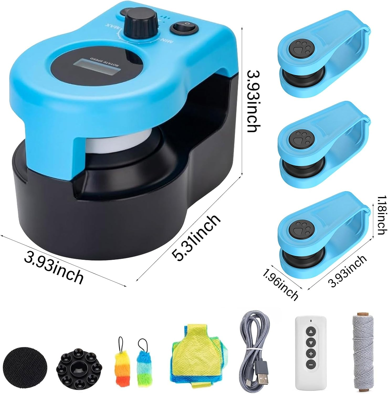 New Upgraded Remote Control Cat Toy - Smart Auto Moving Feather Teaser, USB Rechargeable, Mouse Sound Simulation - Indoor Exercise Wheel for Cats to Reduce Anxiety & Boredom image number 1