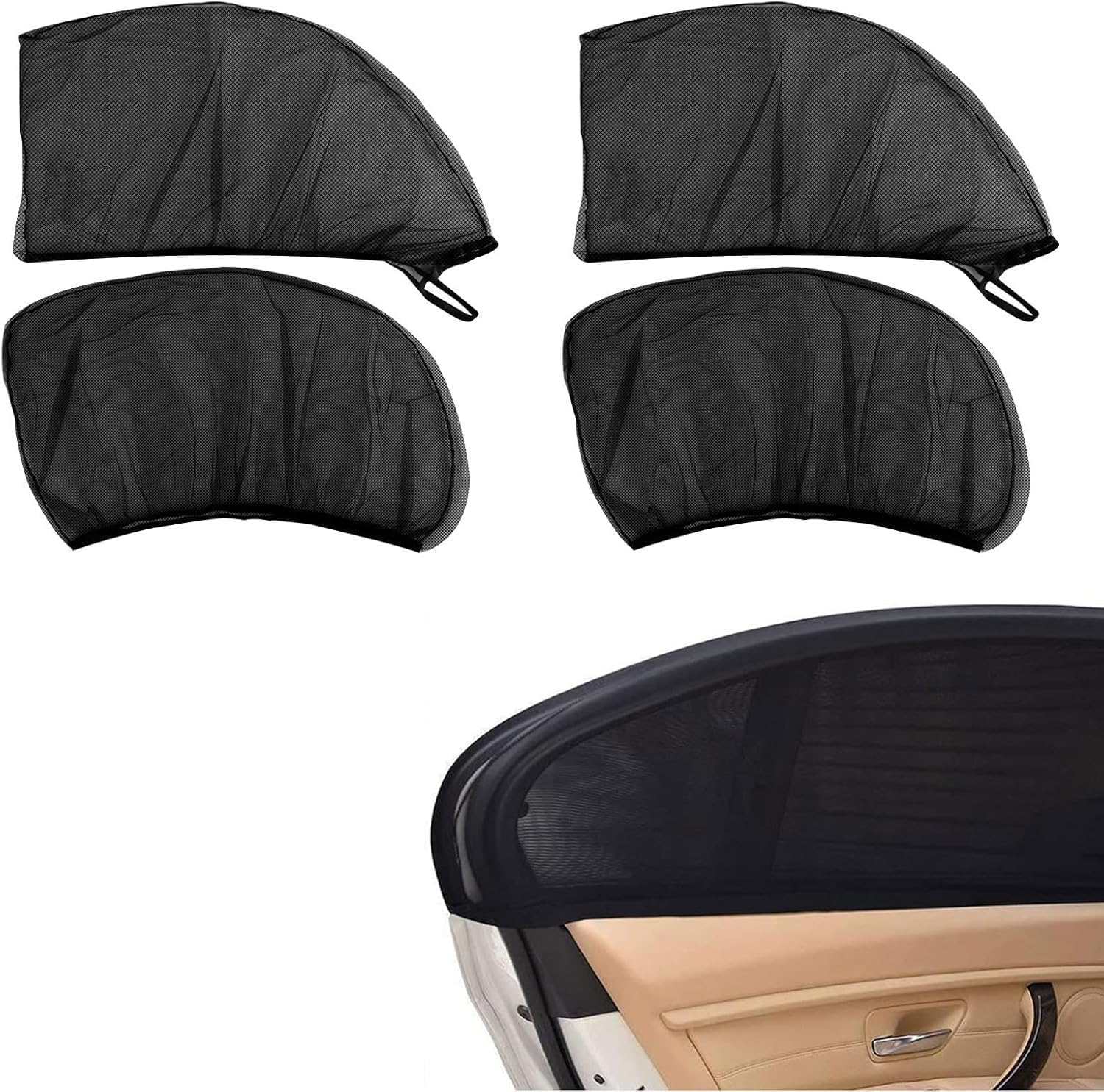 4 Pack Car Window Shade 丨General Motors Car Window Sunshades,Breathable Mesh Baby Sunshades, Can Crotect Children from Direct Sunlight and Ultraviolet Rays. image number 2