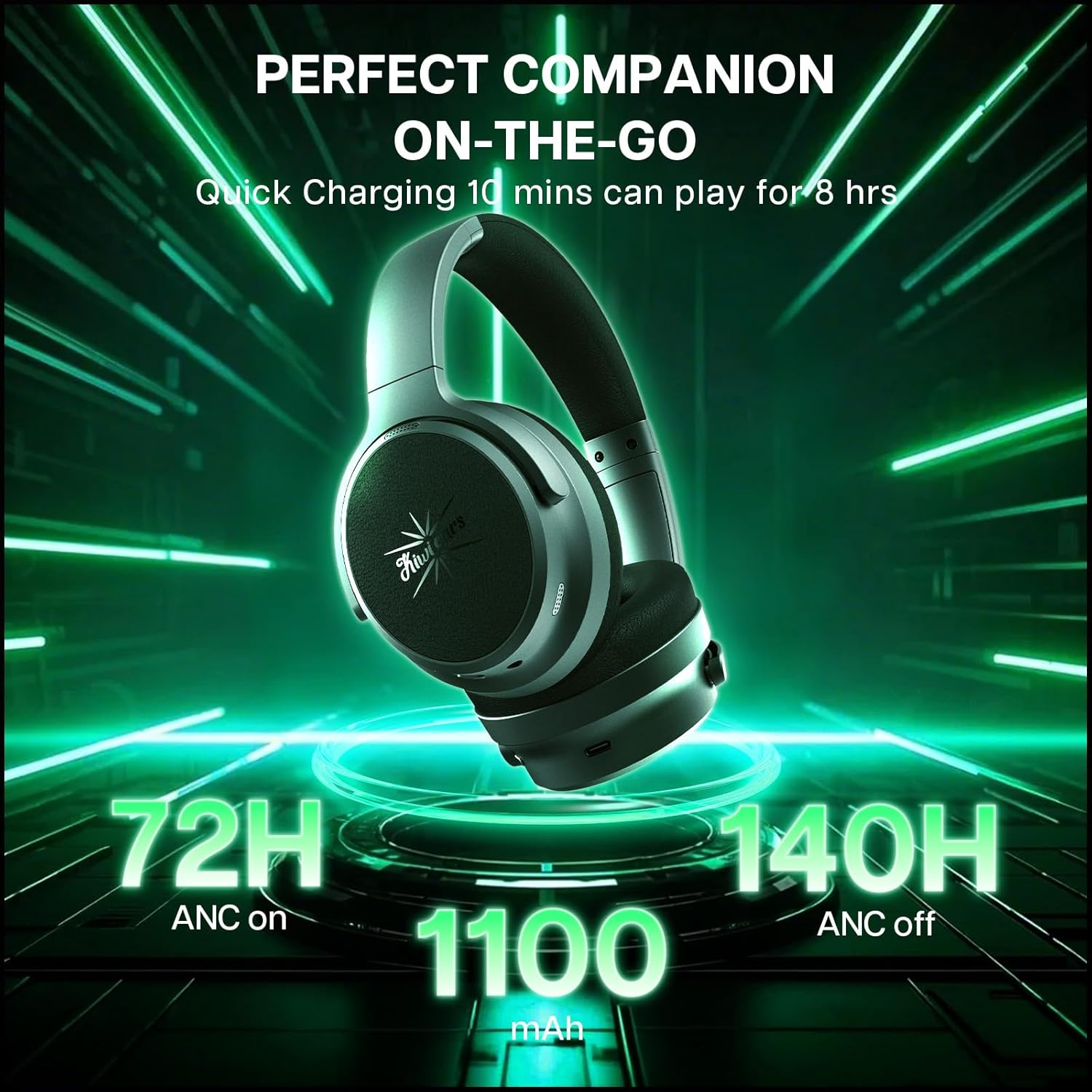 Linsoul Kiwi Ears Ardor Bluetooth 5.4 over Ear Headphones, Wireless DJ Studio Headphones, Dual Dynamic Driver Studio Monitor with Hybrid ANC, 140H Playtime, Lightweight for Podcast Gaming Guitar image number 1