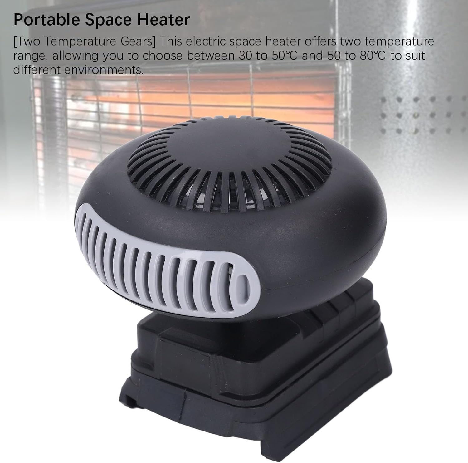 Electric Space Heater, Cordless Space Heater with Two Temperature Gears, Battery Powered & Flexible Angle Adjustment, Versatile Use for BAT609 BAT609G BAT610G image number 3