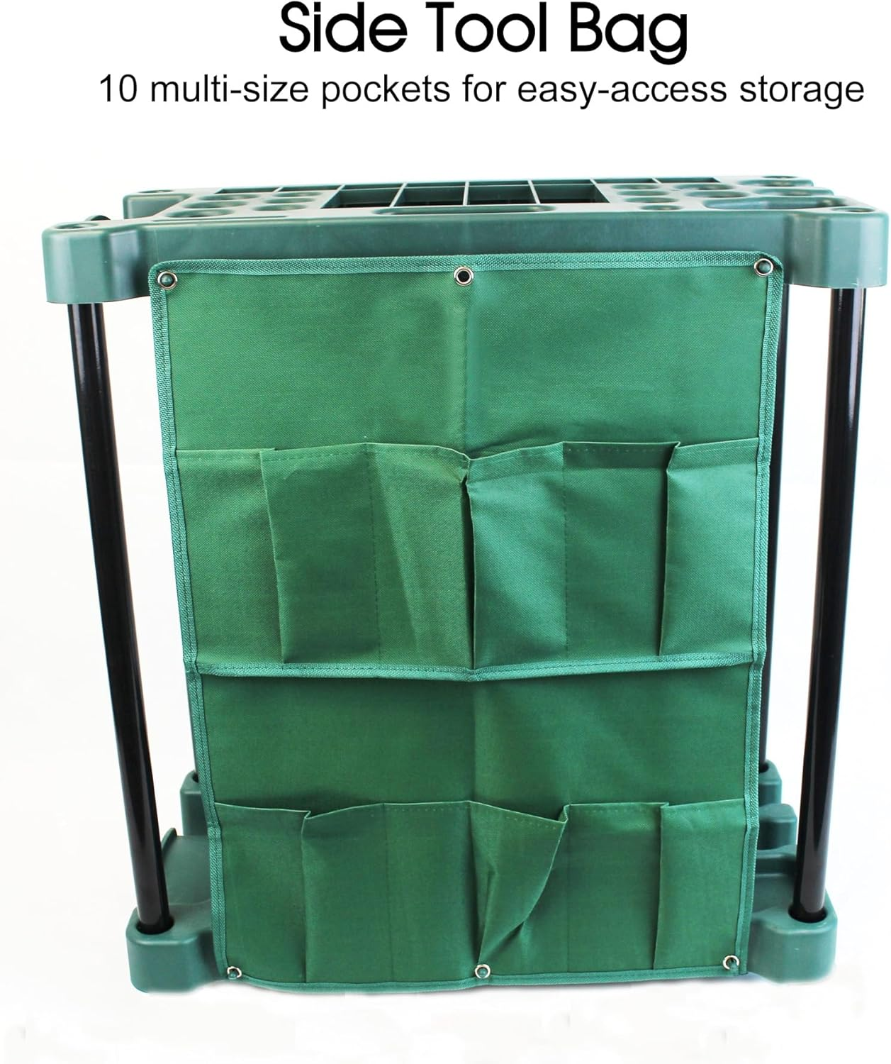 Leona Co Compact Garden Tool Storage Rack Organizer with Multiple Pockets &ndash; Wall-Mounted Garage Shed Holder for Rakes, Shovels, and Hand Tools &ndash; 58X31X60Cm