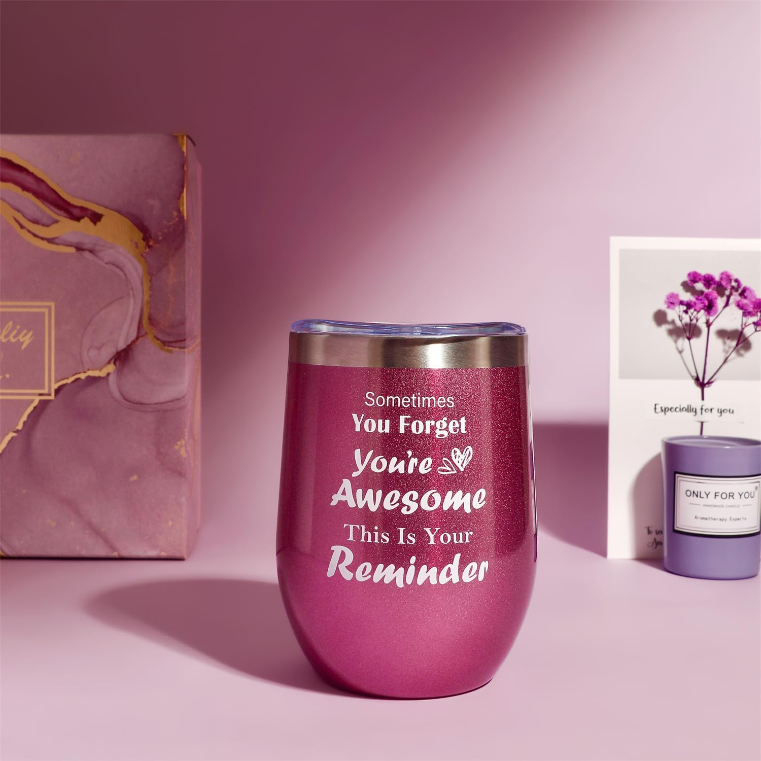 Women Birthday Gifts Ideas, 13 Pieces Self Care Gift Package for Female Friend BFF Mom Girlfriend Wife Daughter Sister Grandma, Relaxing Gift Basket Include 12Oz Wine Tumbler with Lid and Straw image number 1