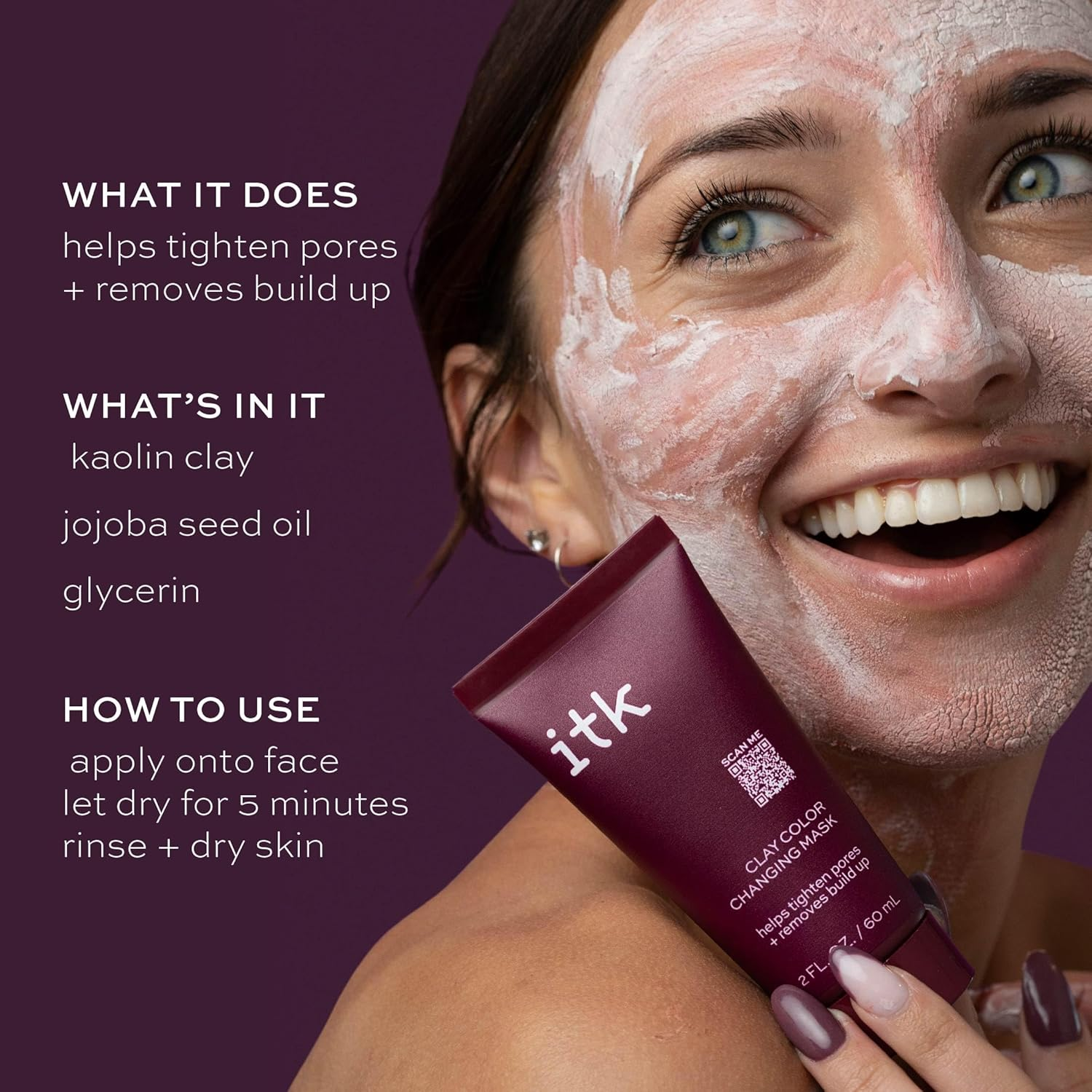 Clay Color Changing Mask by ITK for Unisex - 2 Oz Mask image number 6