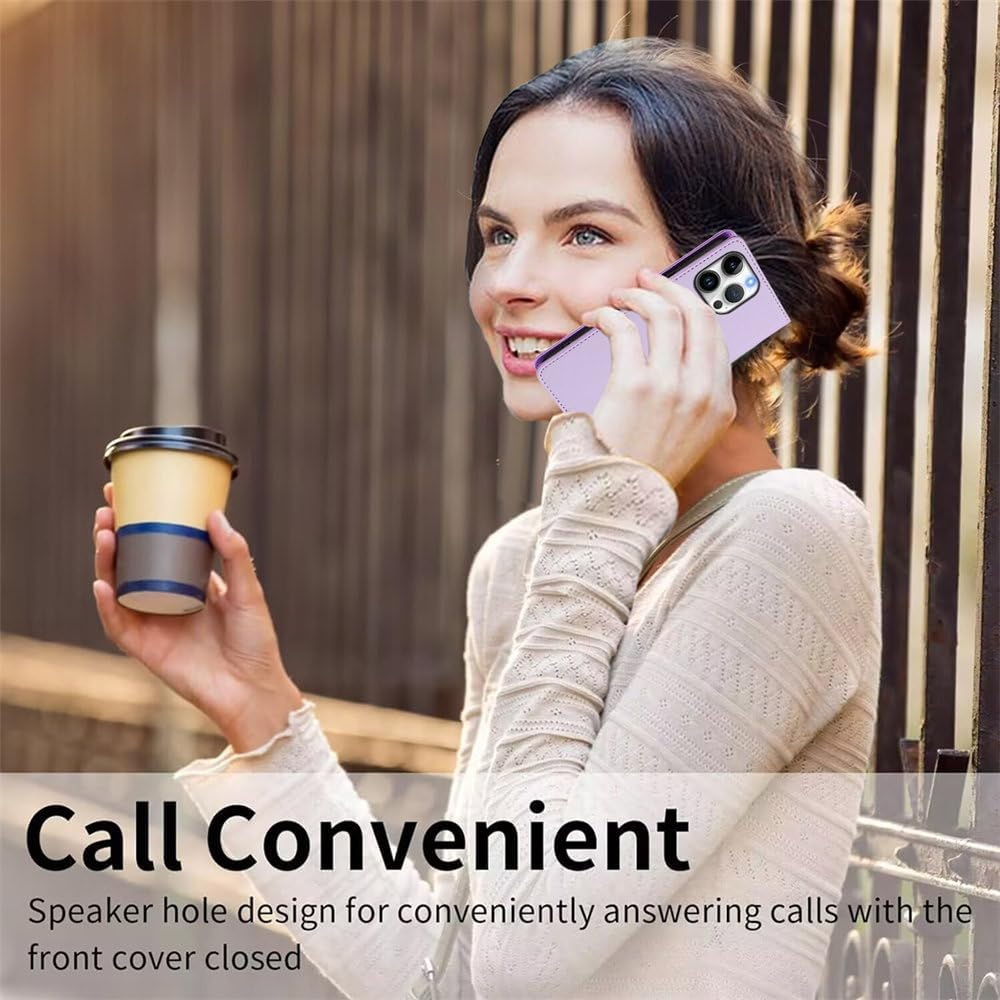 MOJIA Motorola Moto G24 / G04S / G04 / E14 Case, Drop and Scratch Resistant Premium PU Leather Folio Wallet Phone Case [Magnetic Closure]. Light Purple image number 1