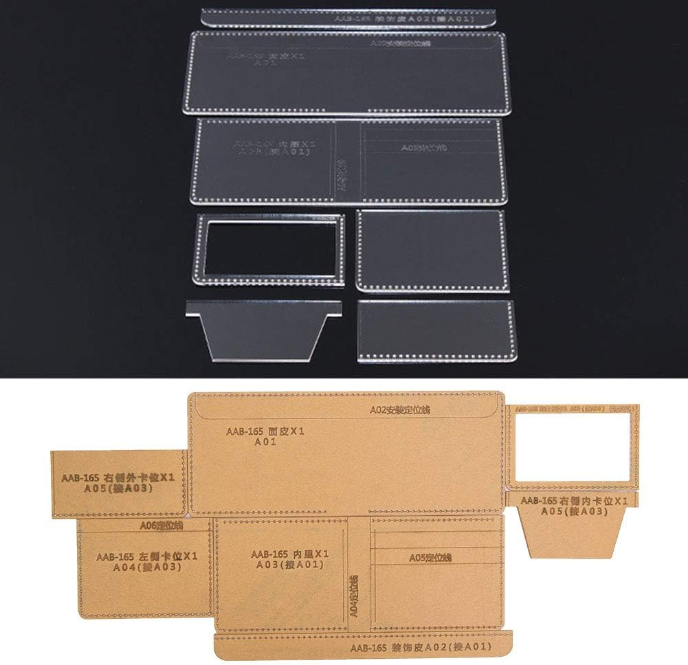 Lightweight Acrylic Wallet Template Stencil for DIY Leather Crafts. 1:1 Ratio. Weather Resistant. High Transparency. Suitable for Various Wallet Making Projects image number 5