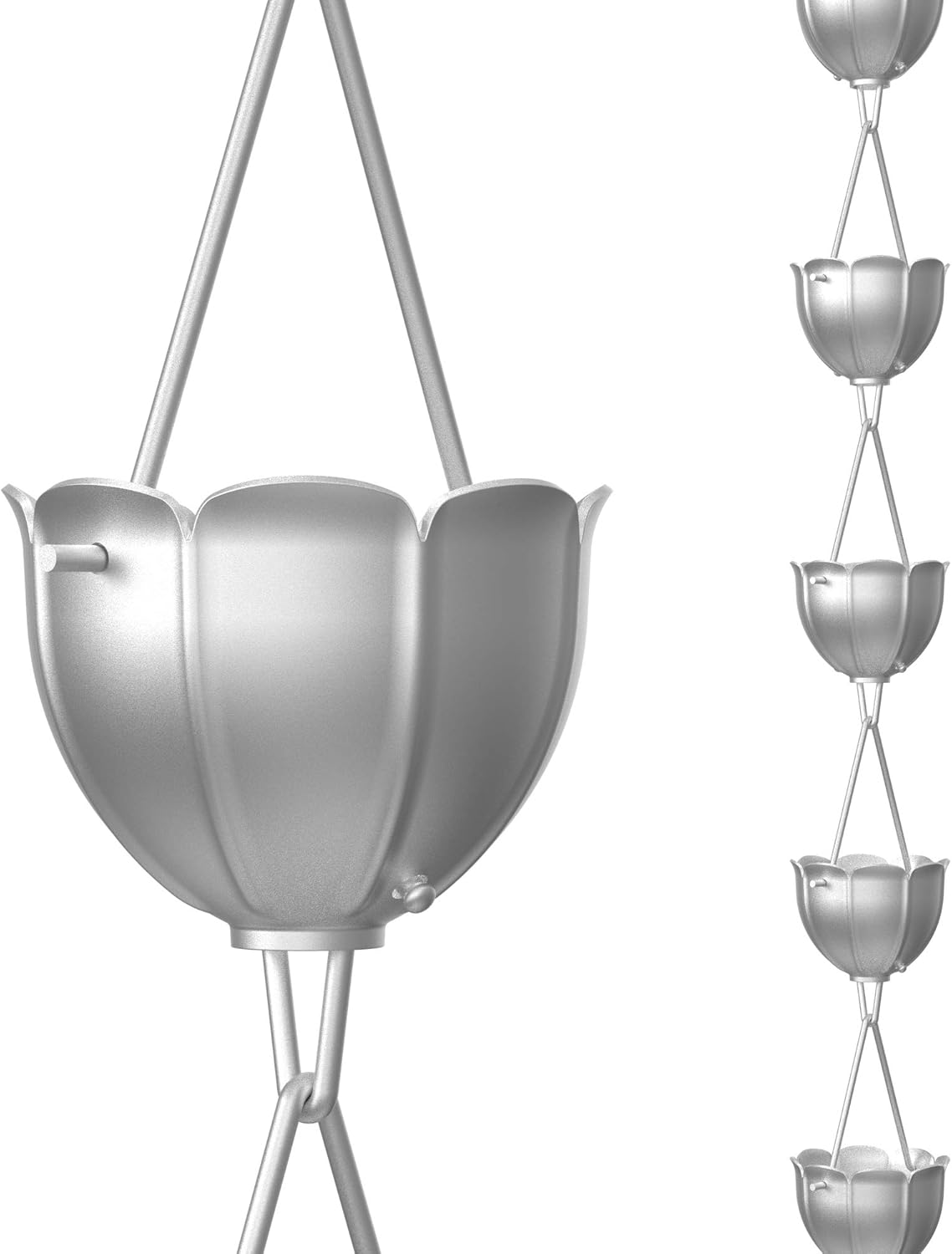 Rain Chains Direct Rain Chain - Rain Chains for Gutters - Orchid, 8.5 Feet, 100% Pure Copper, Rain Chains for Downspouts