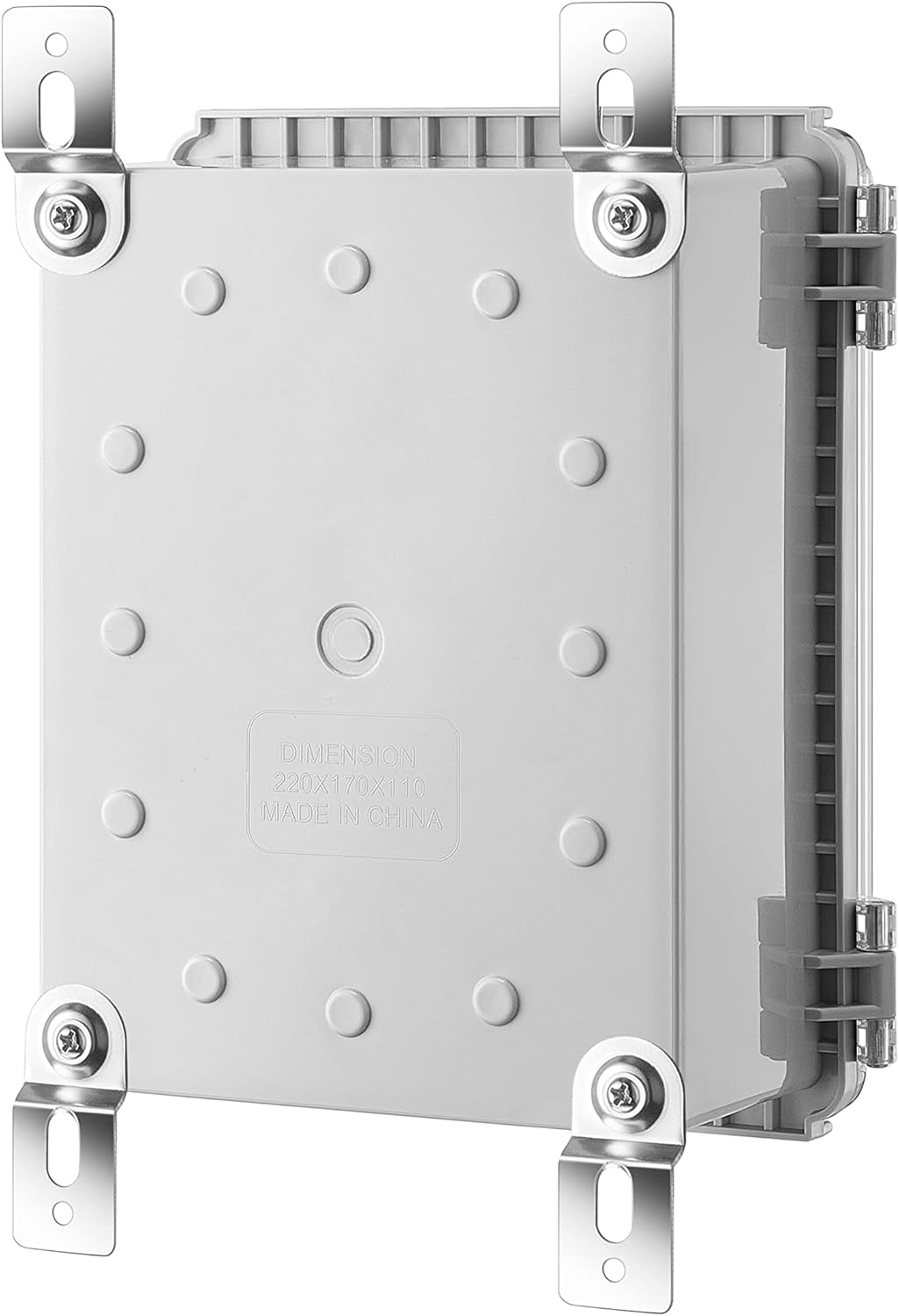 Gratury Junction Box, IP67 Waterproof Plastic Enclosure for Electrical Project, Hinged Transparent Cover, Includes Mounting Plate and Wall Bracket 220&times;170&times;110Mm (8.6"&times;6.7"&times;4.3" TC) image number 2
