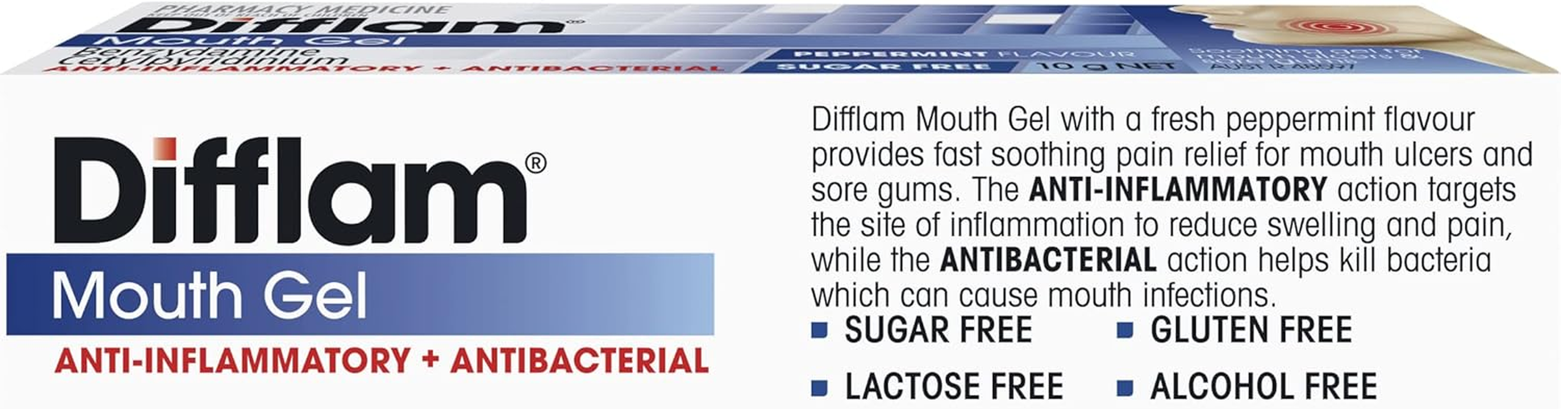 Difflam Mouth Gel Peppermint 10G image number 3