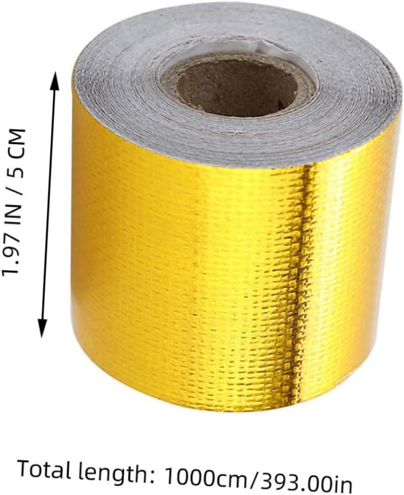 10M Heat Resistant Aluminium Foil Tape 5Cm Wide Fireproof Adhesive Seal Tape for Automotive Exhaust Insulation and Industrial Duct Repairs image number 2