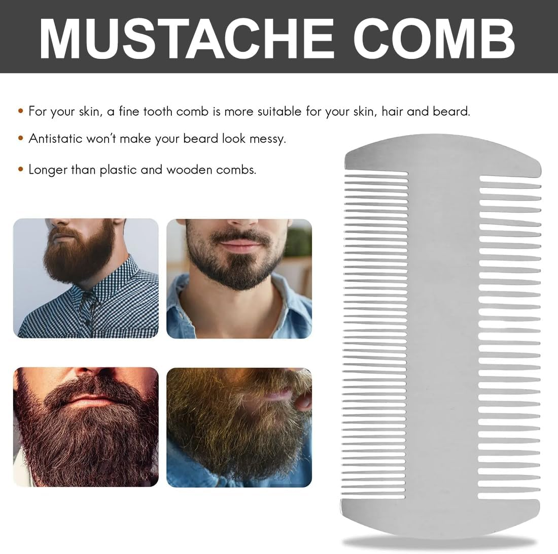 Double-Sided Beard Comb, Anti-Static Beard Comb with Double-Sided Comb, High-Quality Beard Comb, Beard Comb for Travel or on the Go image number 1