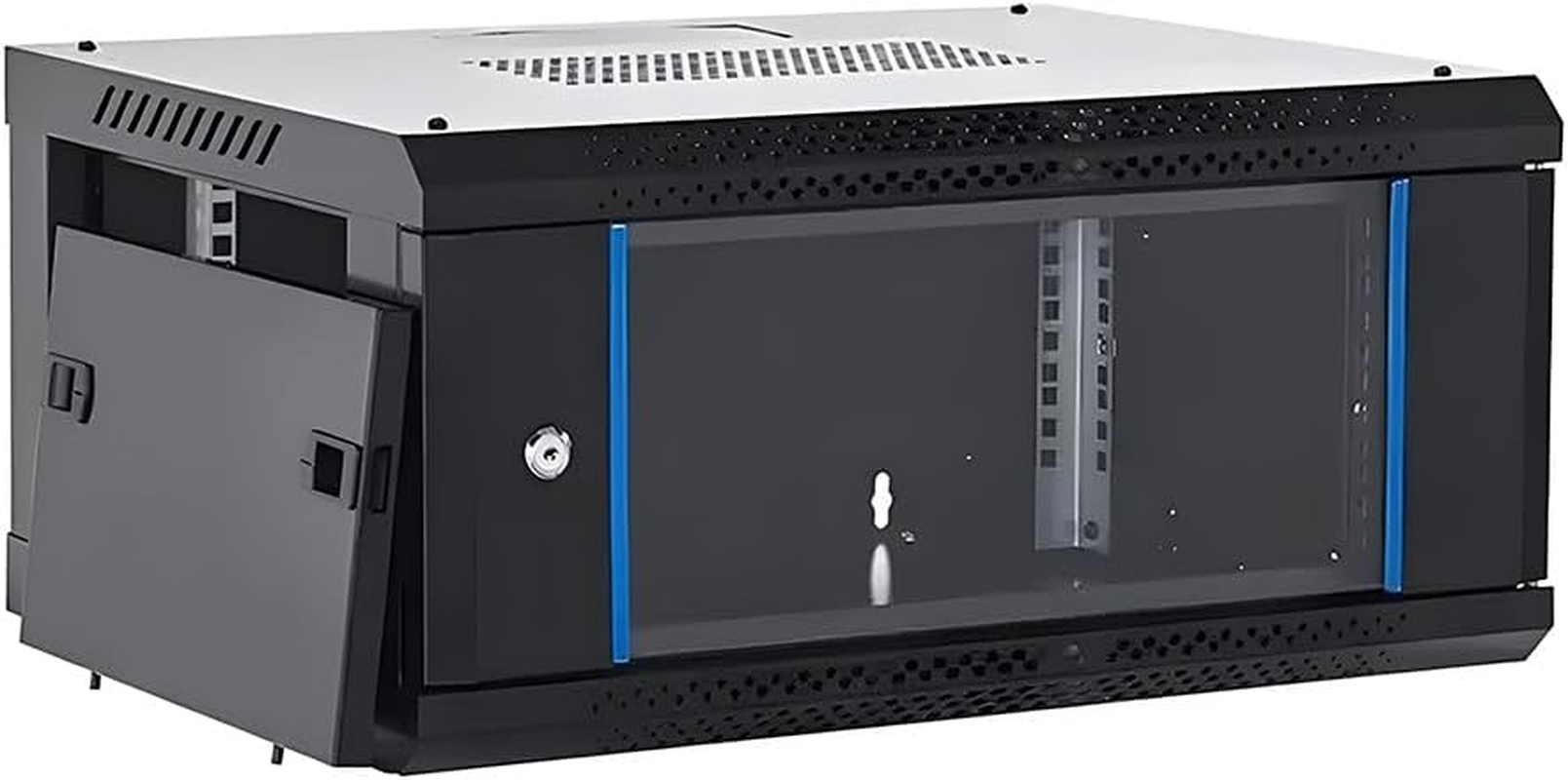 4U Network Data Cabinet Server Rack Wall Mount LAN Rack IT Equipment Max Load 20Kg with Lockable Glass Door/Removable Side Panels 400Mm Deep Overall 0.6Mm image number 3