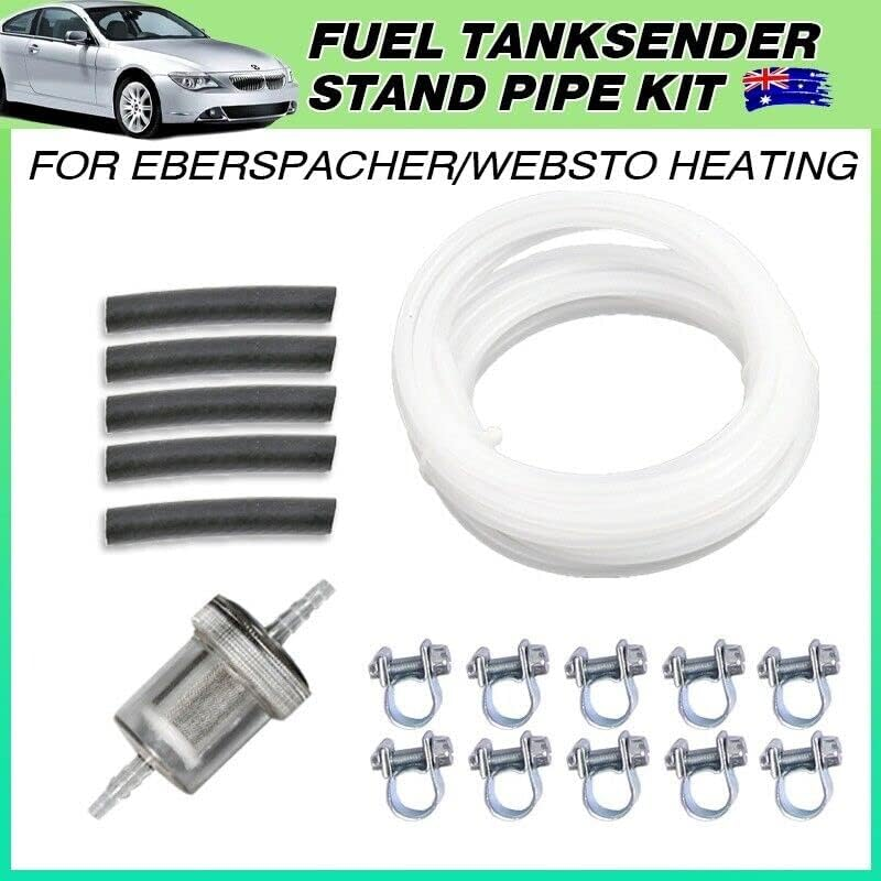 AIMALL Air Diesel Heater Exhaust Pipe Hose Kit with 24Mm Silencer Muffler, for Webasto Eberspacher Diesel Heater Inline Fuel Filter Hose Clip Pipe Line Kit image number 4