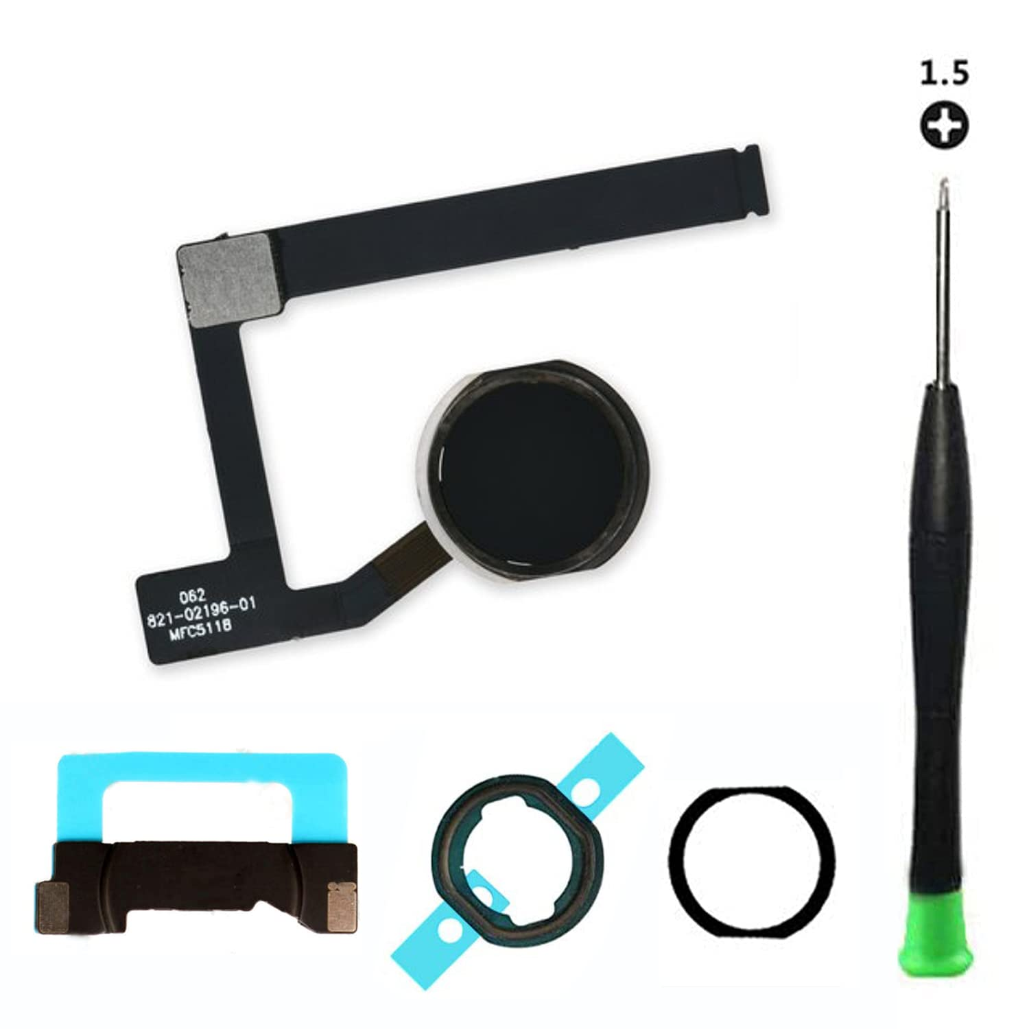 Tphaeay Black Home Button Replacement Compatible with Ipad Mini 5 7.9&rdquo; 2019 A2133 A2124 A2125 A2126 Incl Flex Ribbon Cable Connector and Screwdriver