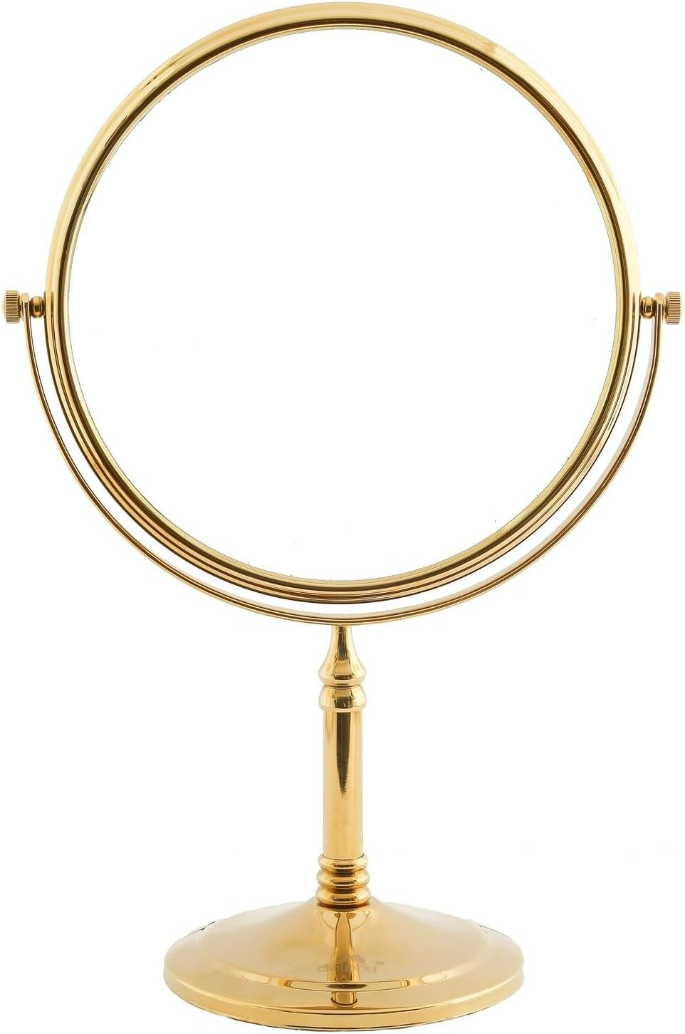 Dolphy 8-Inch LED Tabletop Makeup Mirror &ndash; Dual-Sided with 5X Magnification, Gold Finish, Swivel Design, Bright Lighting, Perfect for Home, Spa, Salon & Travel Use