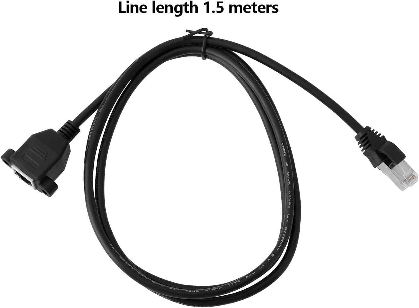 Emagtech RJ45 Male to Female Straight Head with Ear Panel Direct Network Extension Cable with a Length of 1.5 Meters Suitable for Microphone Fiber Black image number 6