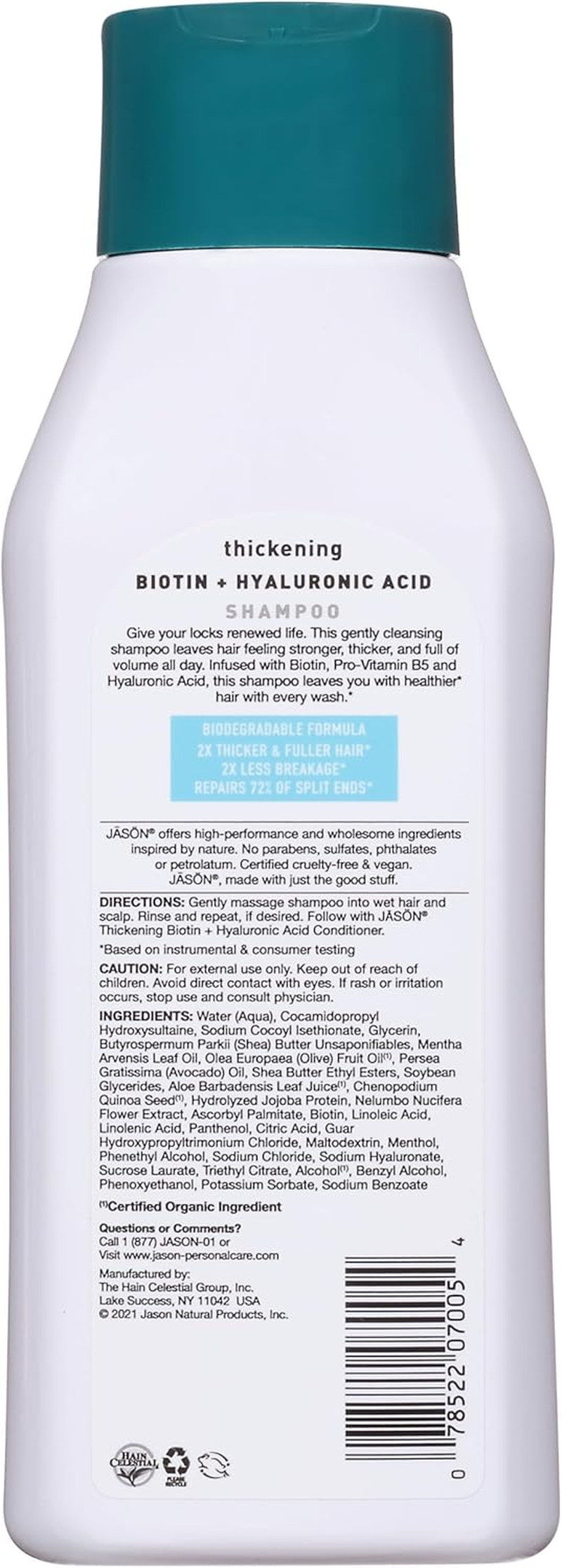 JASON Restorative Biotin Shampoo, 16 Ounce Bottle