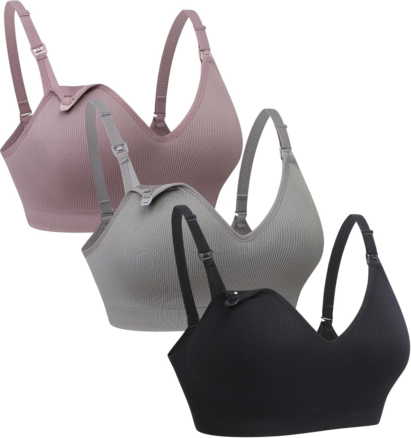 Supportive Nursing Bra for Maternity Breastfeeding Seamless Bralette with Built in Padded for Pregnancy Women