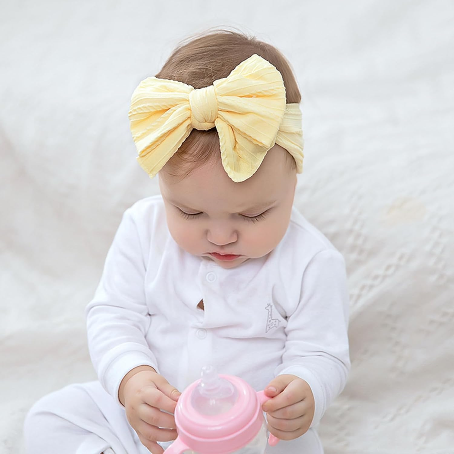 5Pcs Baby Girls Headbands, Elastic Turban Hair Bows Hair Band, Hair Accessories for Infants Newborn, Toddlers and Kids. image number 6