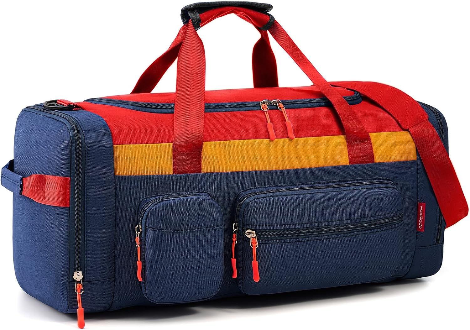 WOOMADA Large Kids Duffle Bag for Travel, Overnight, or Weekender, 20", Pink Green image number 1