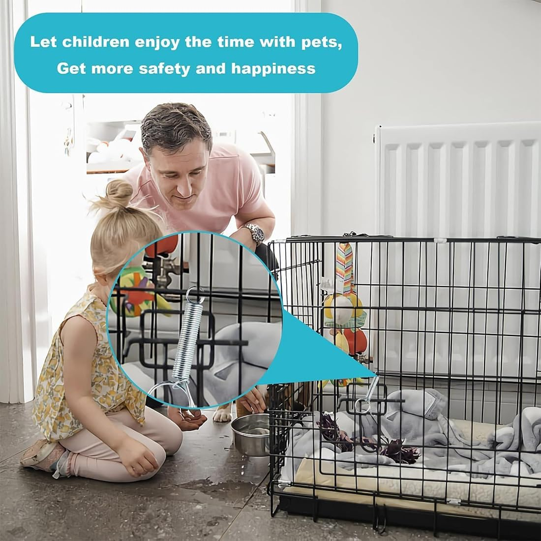 BEPSYOM Rabbit Cage Door Hooks, Pack of 10 Multifunctional Spring Latch Hooks for Cages, Metal Rabbit Cages, Door Finger Spring, for Birds, Dogs, Cats, Parrots, Small Animals image number 2