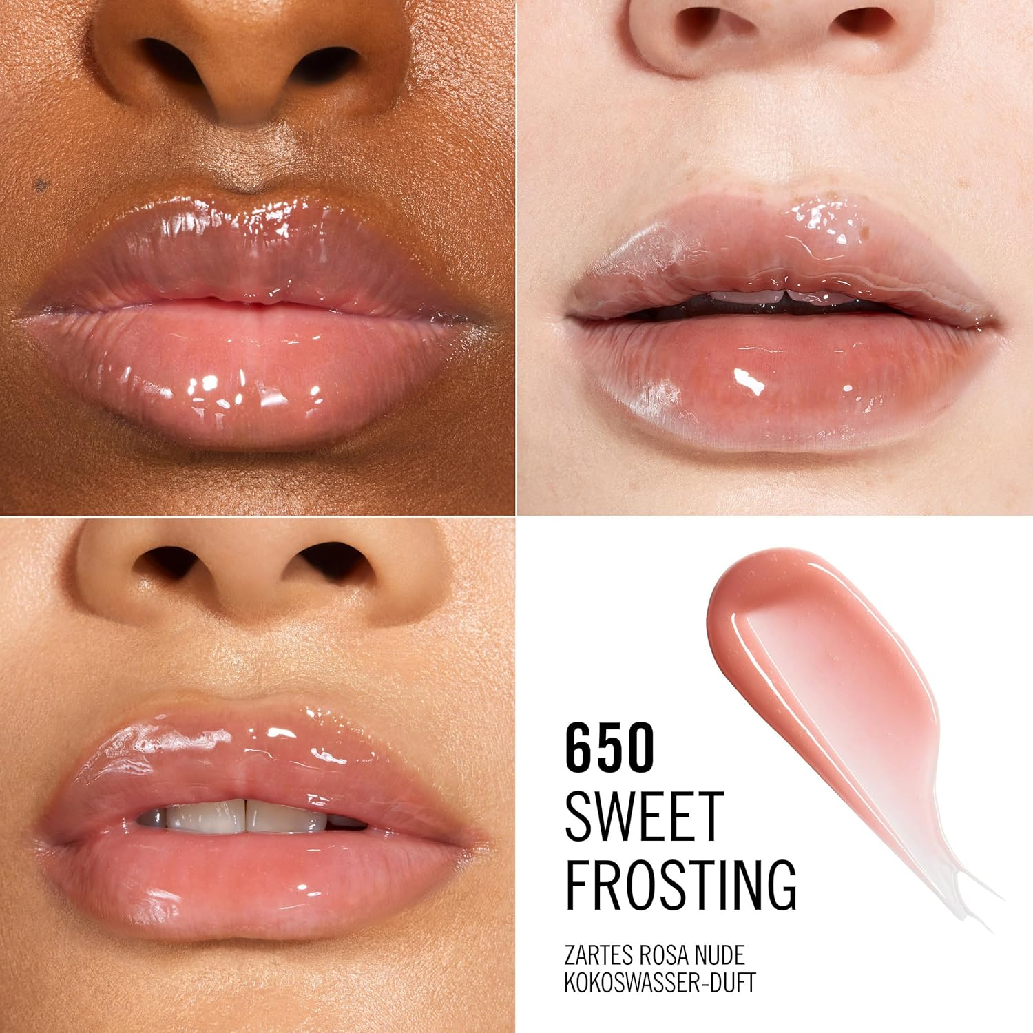 MANHATTAN Volume up Glassy Gloss Moisturising Lip Gloss for Fuller Looking Lips, Easy Application, Vegan Formula, 650 Sweet Frosting, 10 Ml image number 4