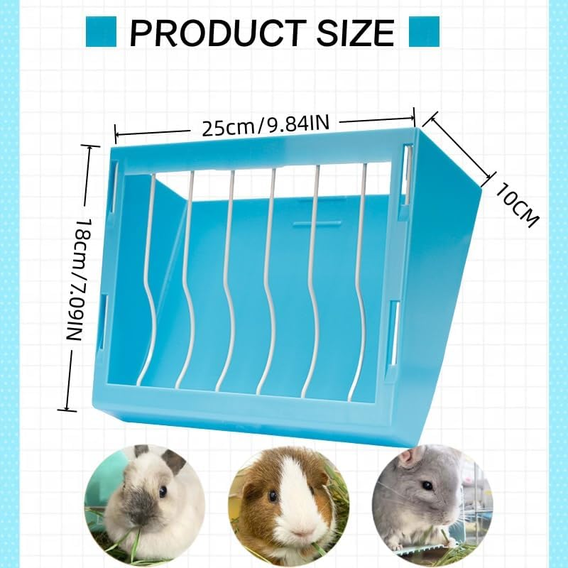Rabbit Feeder, Hay Feeder for Cage, Hay Holder for Hanging Small Animals, Rabbits, Dwarf Rabbits, Guinea Pigs, Small Animals, Durable, Non-Toxic image number 3
