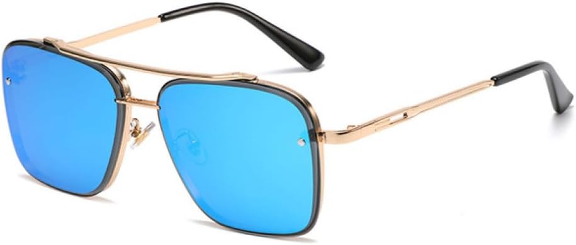MUTYNE Gradient Sunglasses for Men Fashion Metal Big Frame Sun Glasses