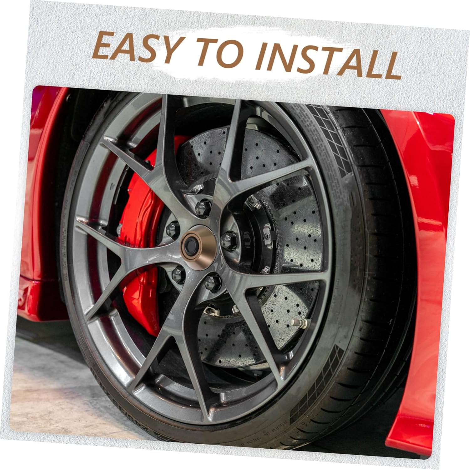 WEKADRIN Aluminum Alloy Hub Cover Metal Wheel Hub Protector Aluminum Car Wheel Center Cap Automotive Replacement Parts Coffee image number 4