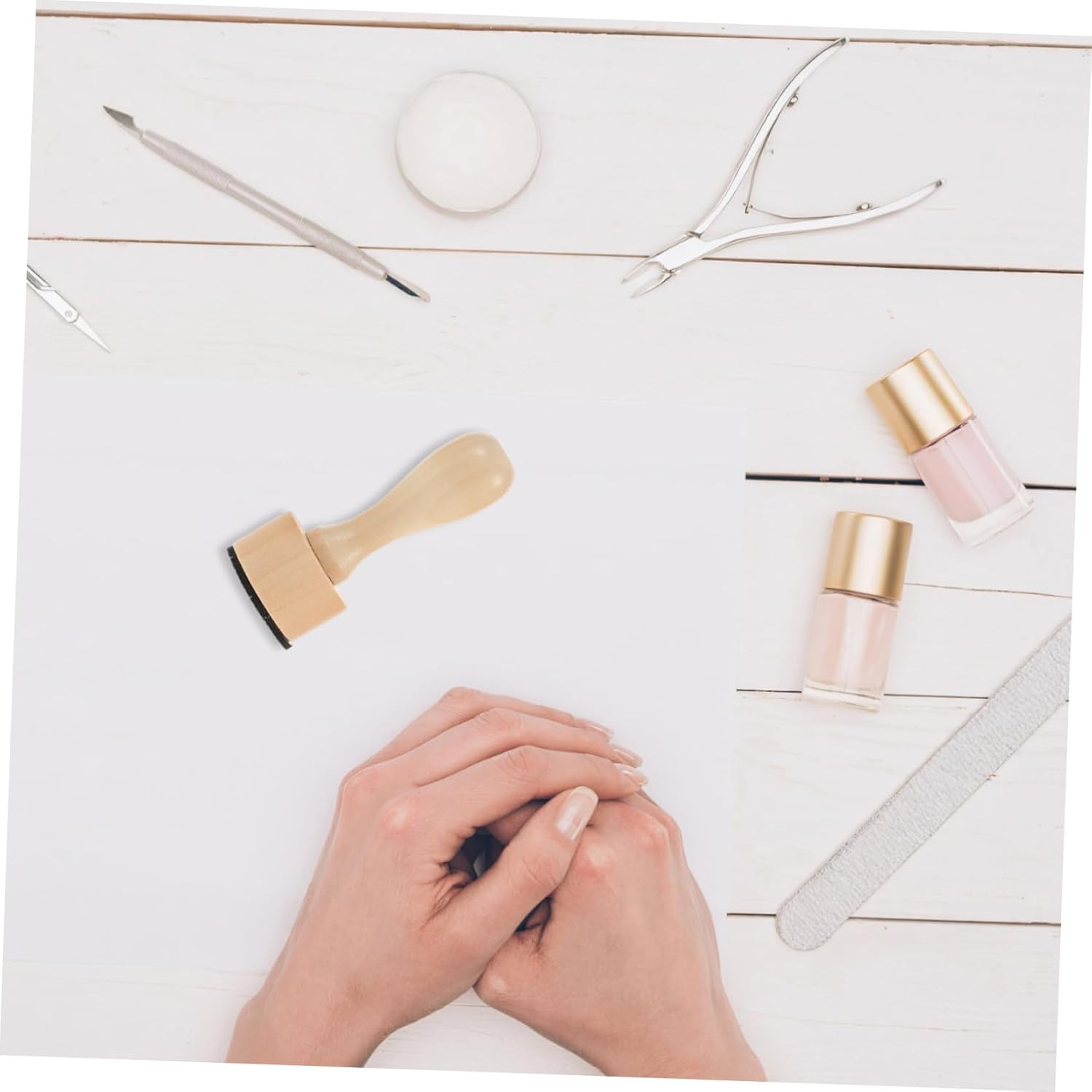 BESTYASH Mini Ink Blending Tool Set with Wooden Handle for Safe Nail Polish Remover Application Hand Protecting Clamping Pad Applicator for Efficient Clean and Chemical Nail Care image number 4