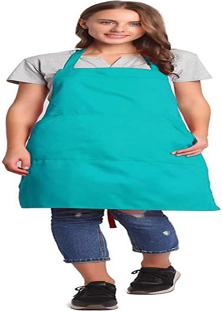 BIGHAS Adjustable Bib Apron with Pocket Extra Long Ties for Women Men, 18 Colors, Chef, Kitchen, Home, Restaurant, Cafe, Cooking, Baking (Scuba Blue) image number 5
