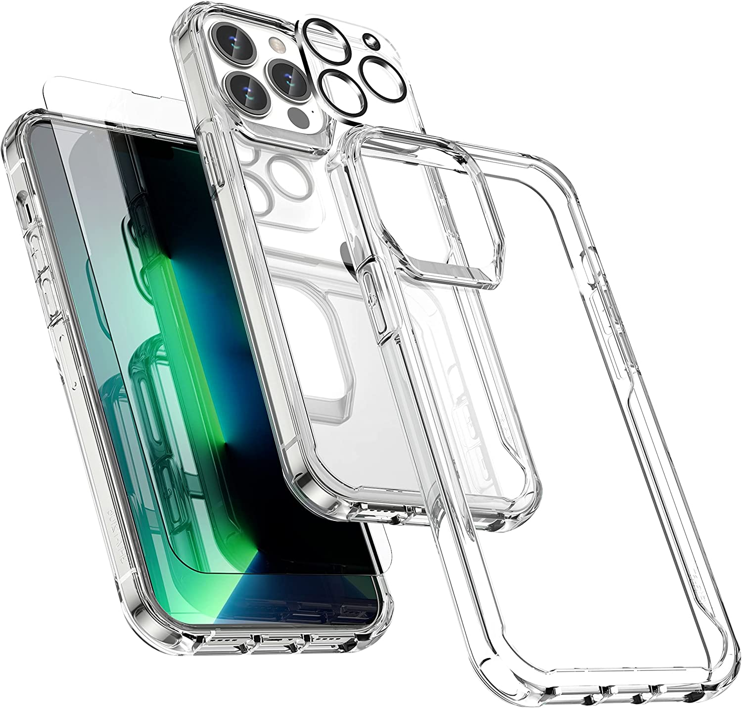Oretech Designed for Iphone 11 Case with 2 X Screen Protector Tempered Glass&1 Camera Lens Protector Shockproof Protective for Iphone 11 Transparent Case Cover, Clear