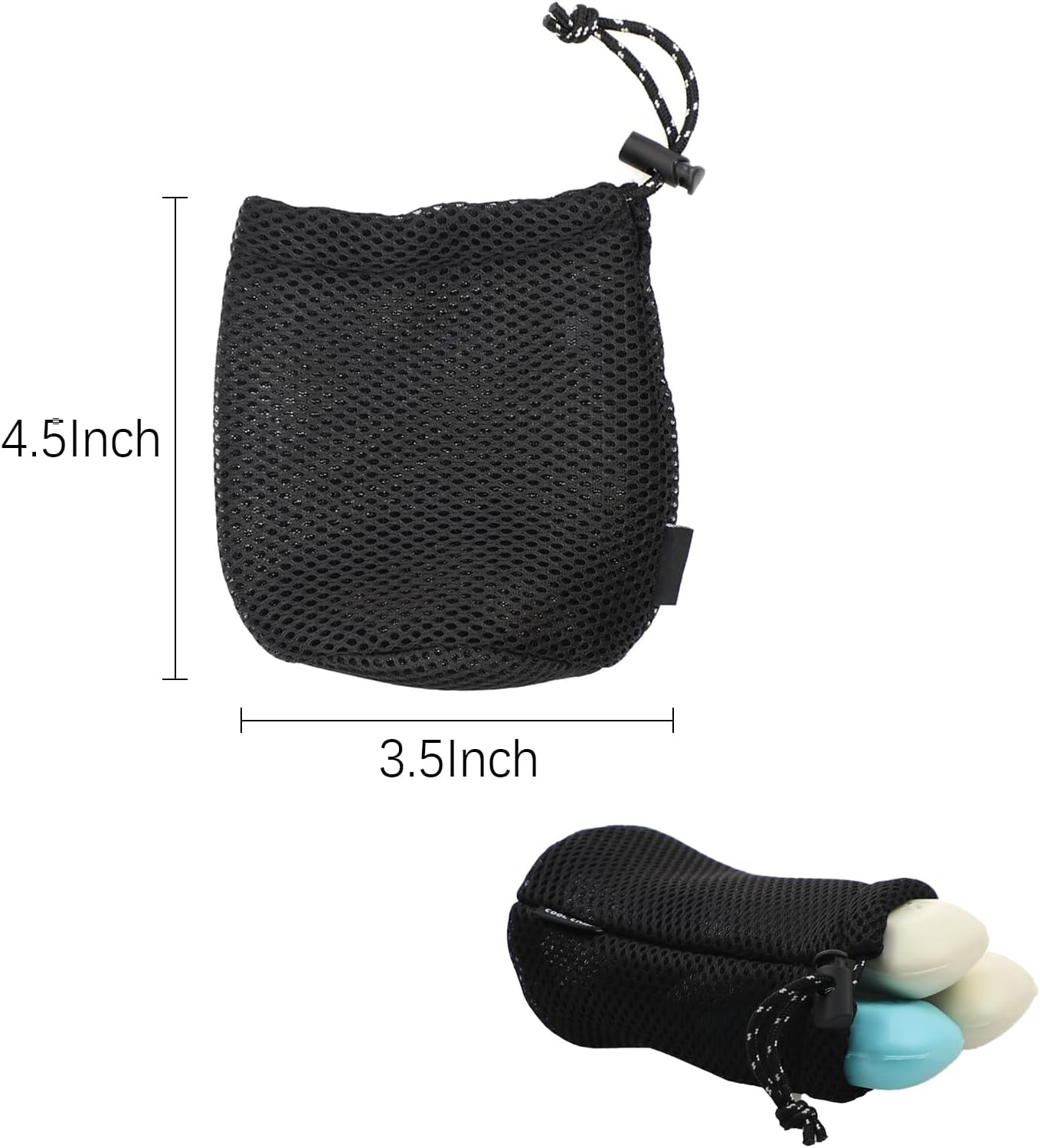 3 Pack Exfoliating Soap Saver Bag for Small and Remained Soap, Deep Clean Large Bar Soap Pouch Four-Sided Soap Scrubber Pouch, Non-Slip Mesh Foaming Soap Saver Pouch for Hand Body Wash image number 4