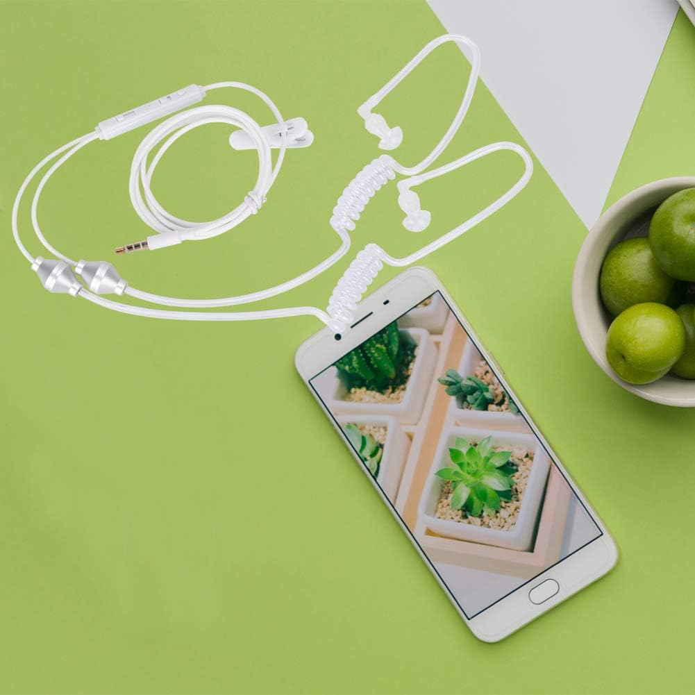 AYNEFY Air Acoustic Tube Earphone Ear Headset 3.5Mm Mobile Phone Dual Spiral anti Radiation Earphone Air Acoustic Tube Headphones image number 4