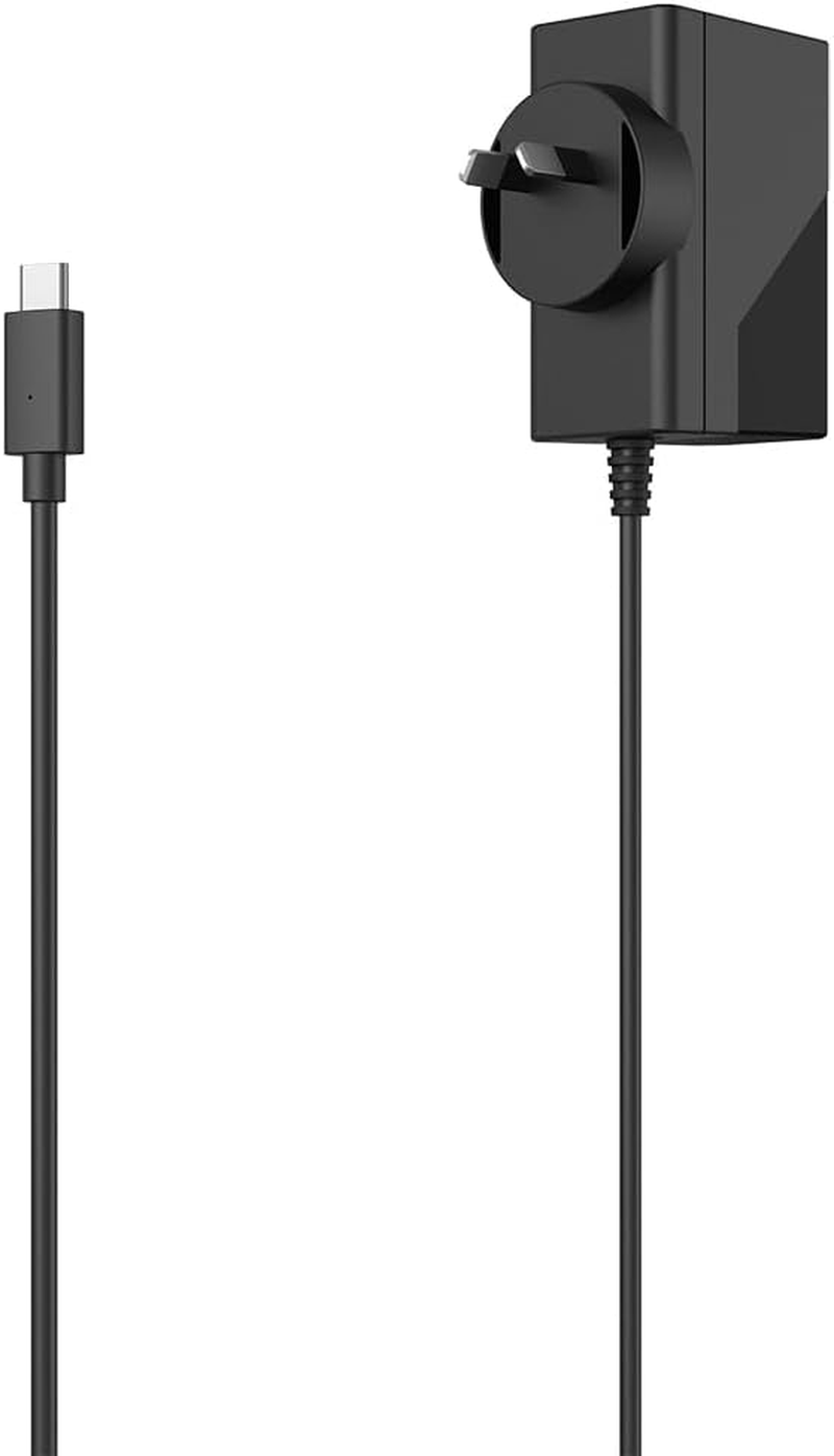 Powerwave Nintendo Switch Charger AC Adapter, USB Type C, 5V = 1.5A, 15V = 2A, 1.5M Cable, Black, Australian Plug, Fast Charging image number 1