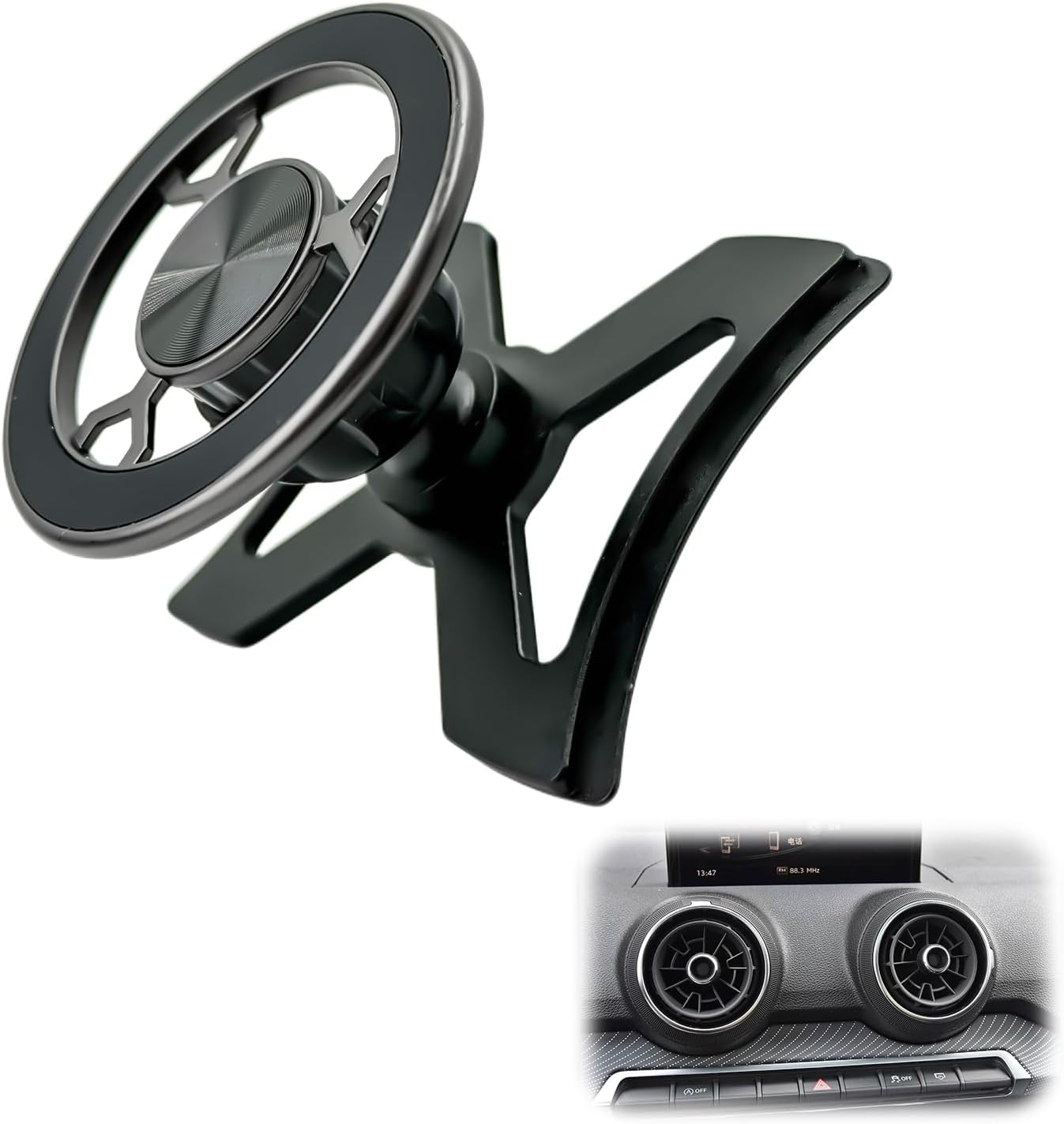 SPTSSWET Magnetic Mobile Phone Holder Compatible with Audi Q2 2016-2023 360 Degree Adjustable Compatible with Magsafe Car Mobile Phone Holder for Car Ventilation Slots Suitable image number 4