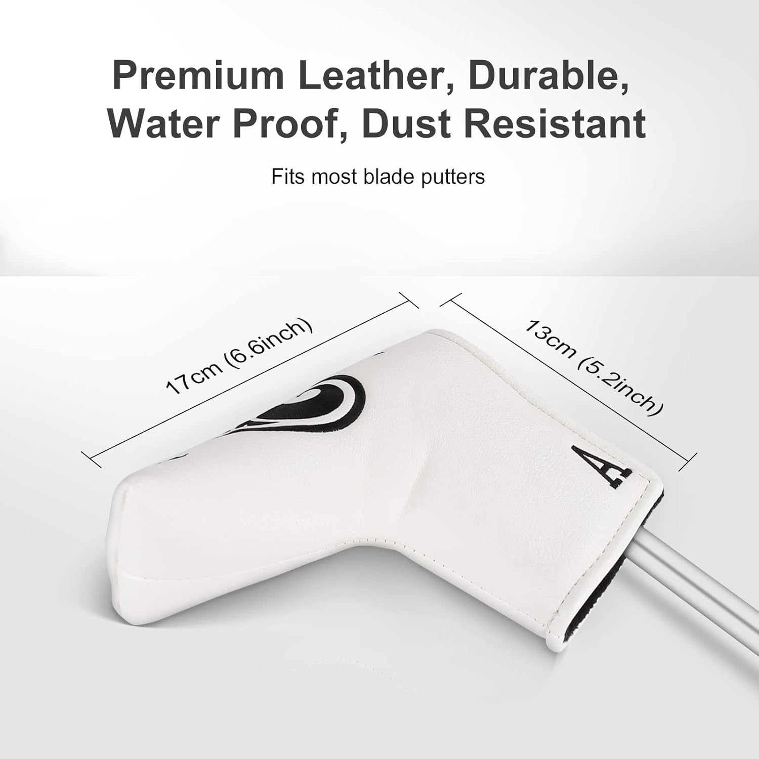 Gonafit Golf Blade Putter Head Cover Headcover Synthetic Leather Magnetic Closure for Scotty Cameron Odyssey Ping White image number 1