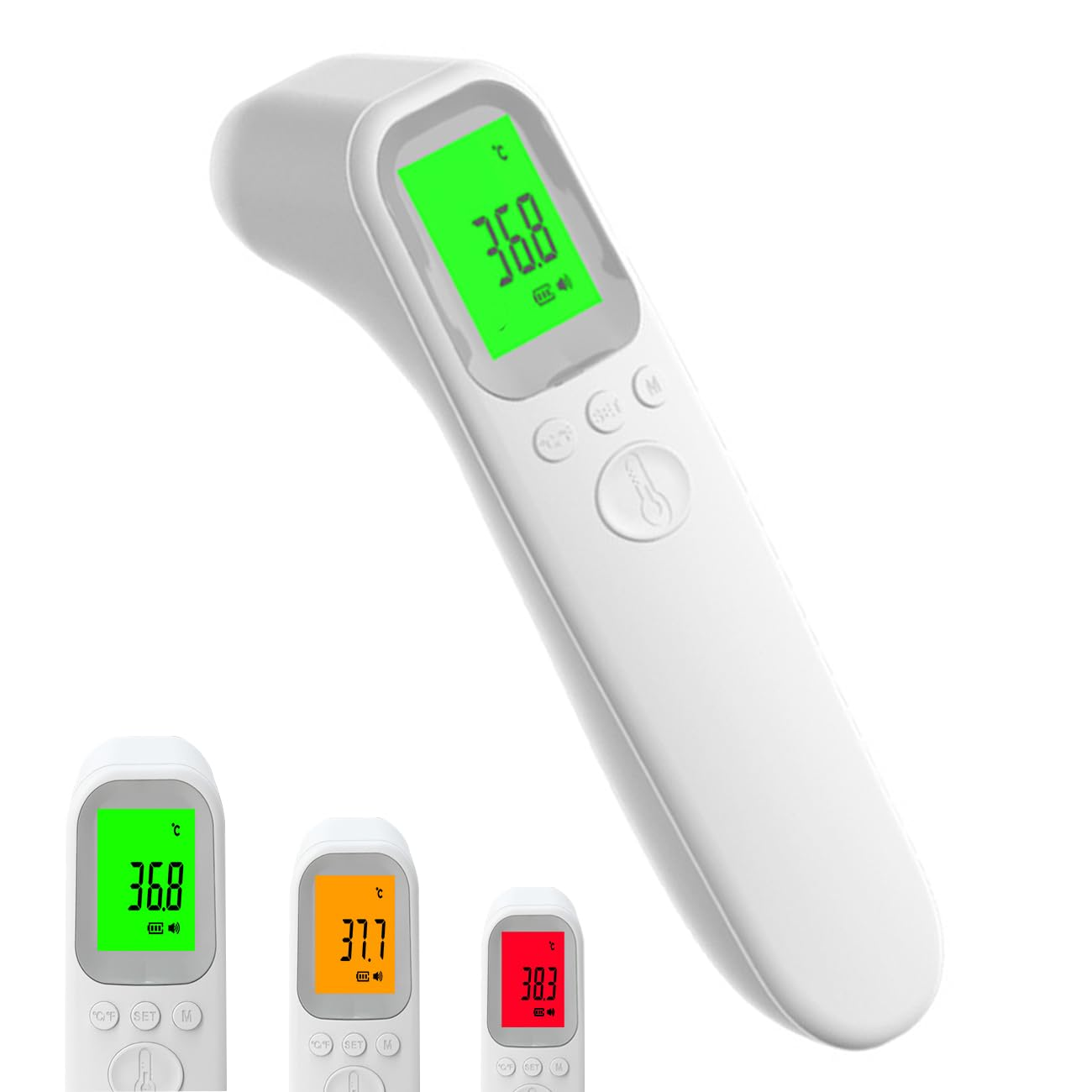 IGGDOQI Touchless Baby Thermometer, Infrared Forehead and Ear Thermometer, Medical Temporal Thermometer for Adults, Kids, Babies, LCD Screen, Memory Stroage and Fever Alarm(Not Include Any Battery) image number 1
