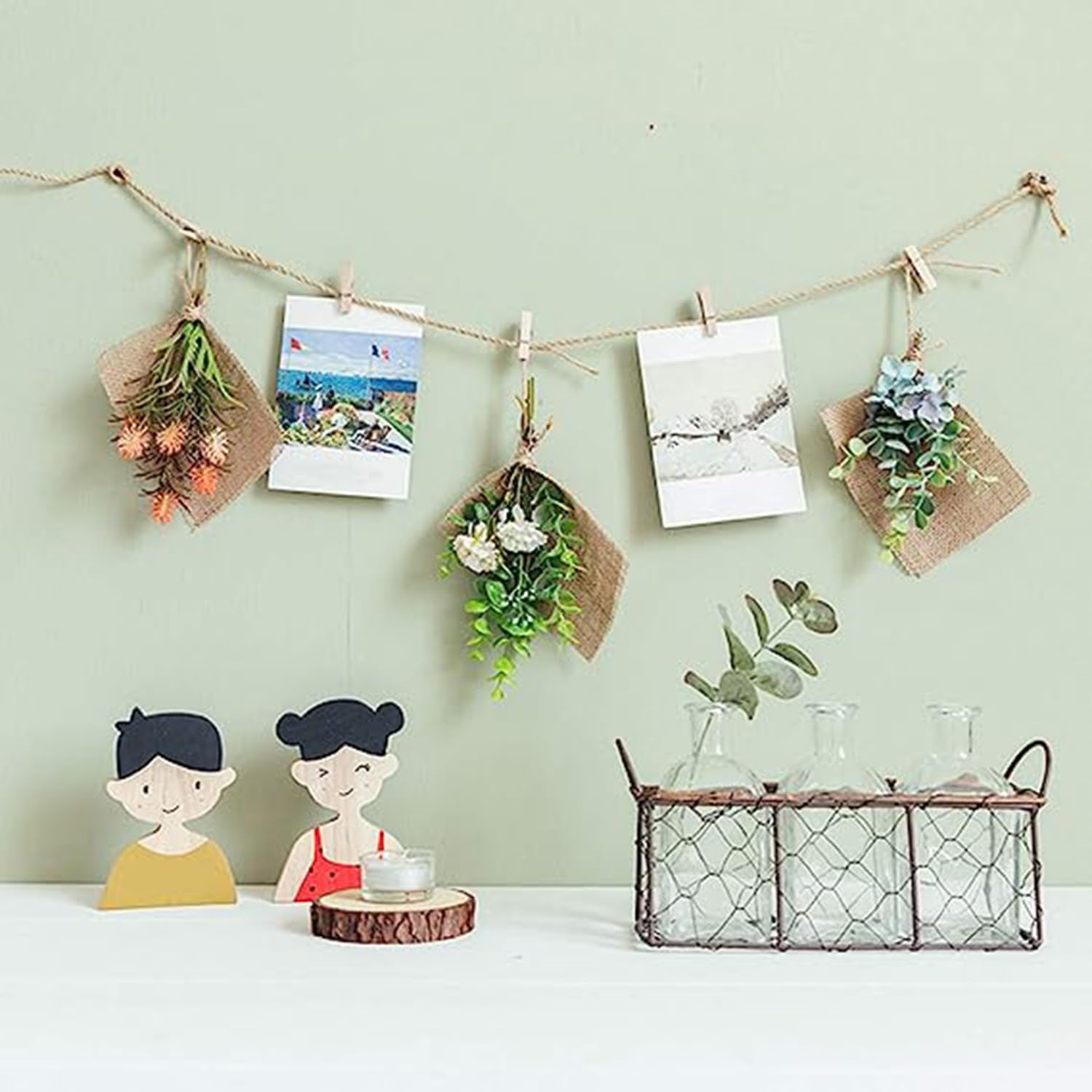 Yqkangzhu 50Pcs Wooden Clothes Pegs, 7.2Cm Large Clothes Pins, Strings Laundry Clothespins, Photo Paper Clips, Heavy Duty Drying Clothes Rack, Storage Clip for Hanging Cards Picture Arts Decoration image number 5