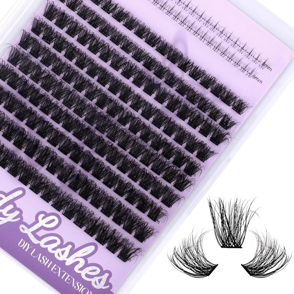 WENDY Lashes Clusters Multi-Type DIY Eyelash Extension - Lash Clusters 3D Effect C3 & Bottom Lashes, Black Cluster Eyelash Extensions Wispy Soft Individual Lashes Suitable for Beginners, 10-16 MM image number 4