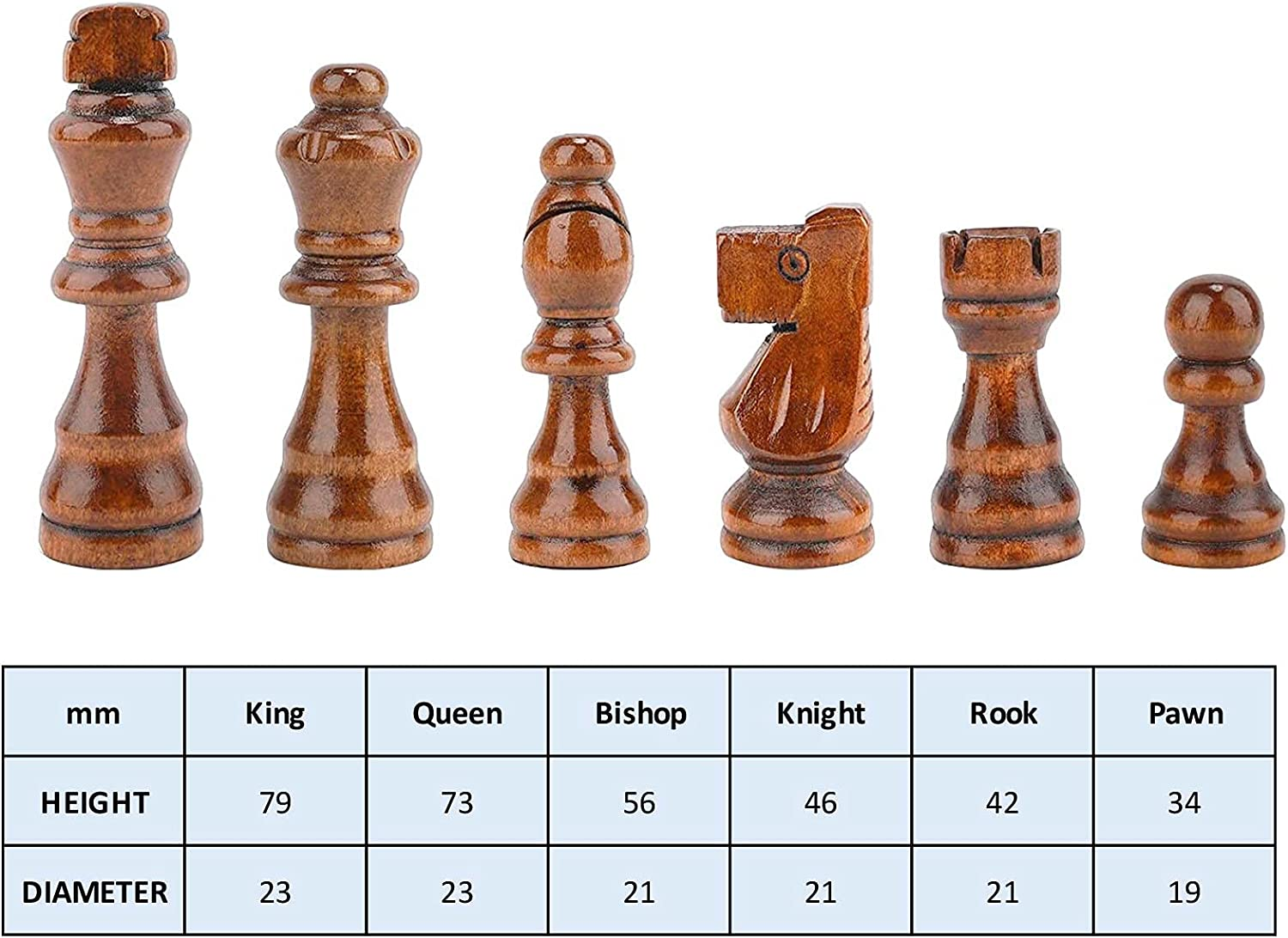 Chess Set Foldable Chess Board Game Sets with Crafted Pieces/2 Extra Queens/Family Games (CKW-001) image number 4